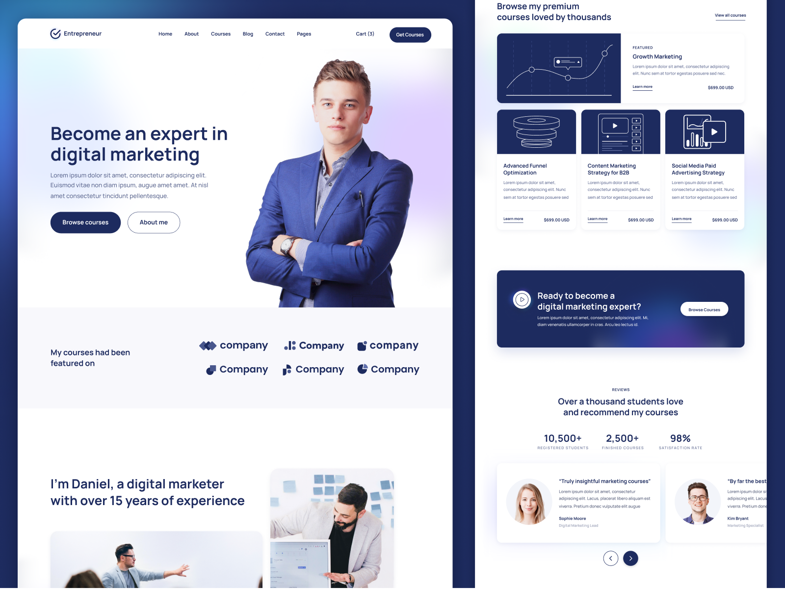 Plantilla para Webflow de Emprendedor