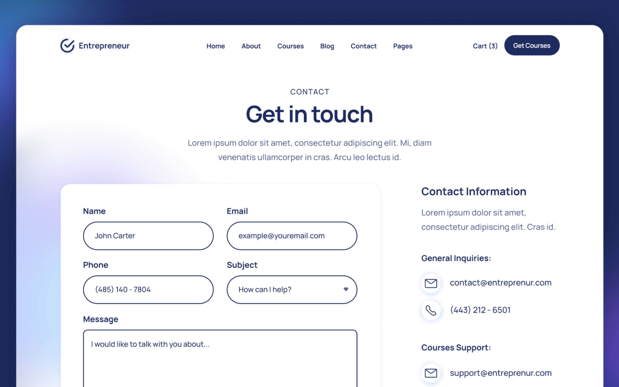 Entrepreneur Template para Webflow