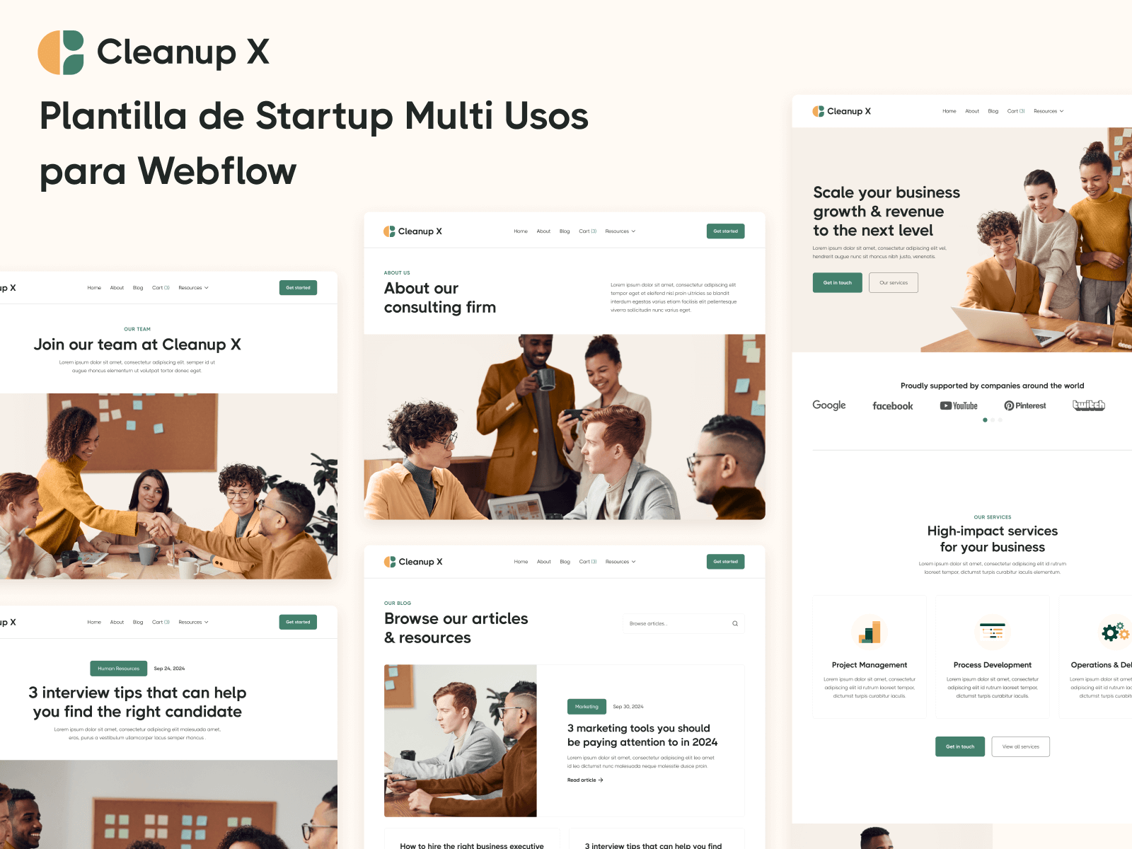 Plantilla de Startup Multi Usos para Webflow