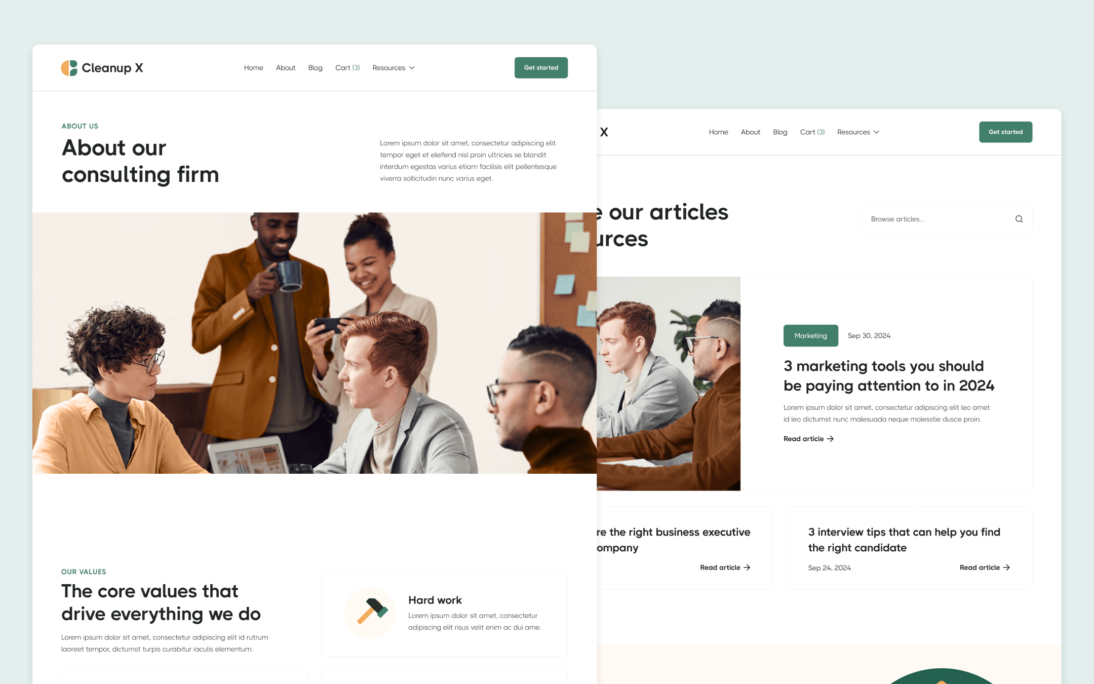 Cleanup X Template para Webflow