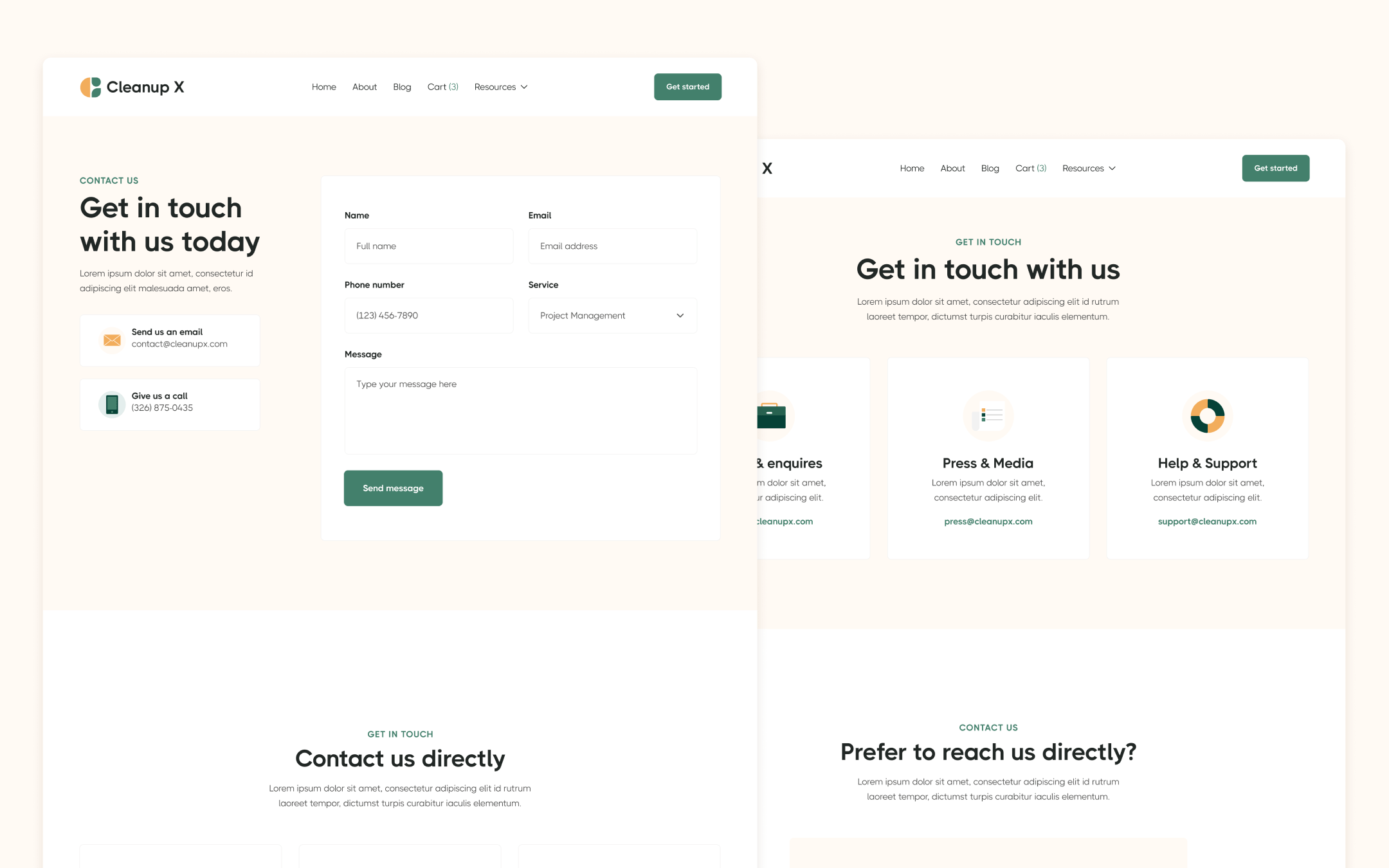 Cleanup X Template para Webflow