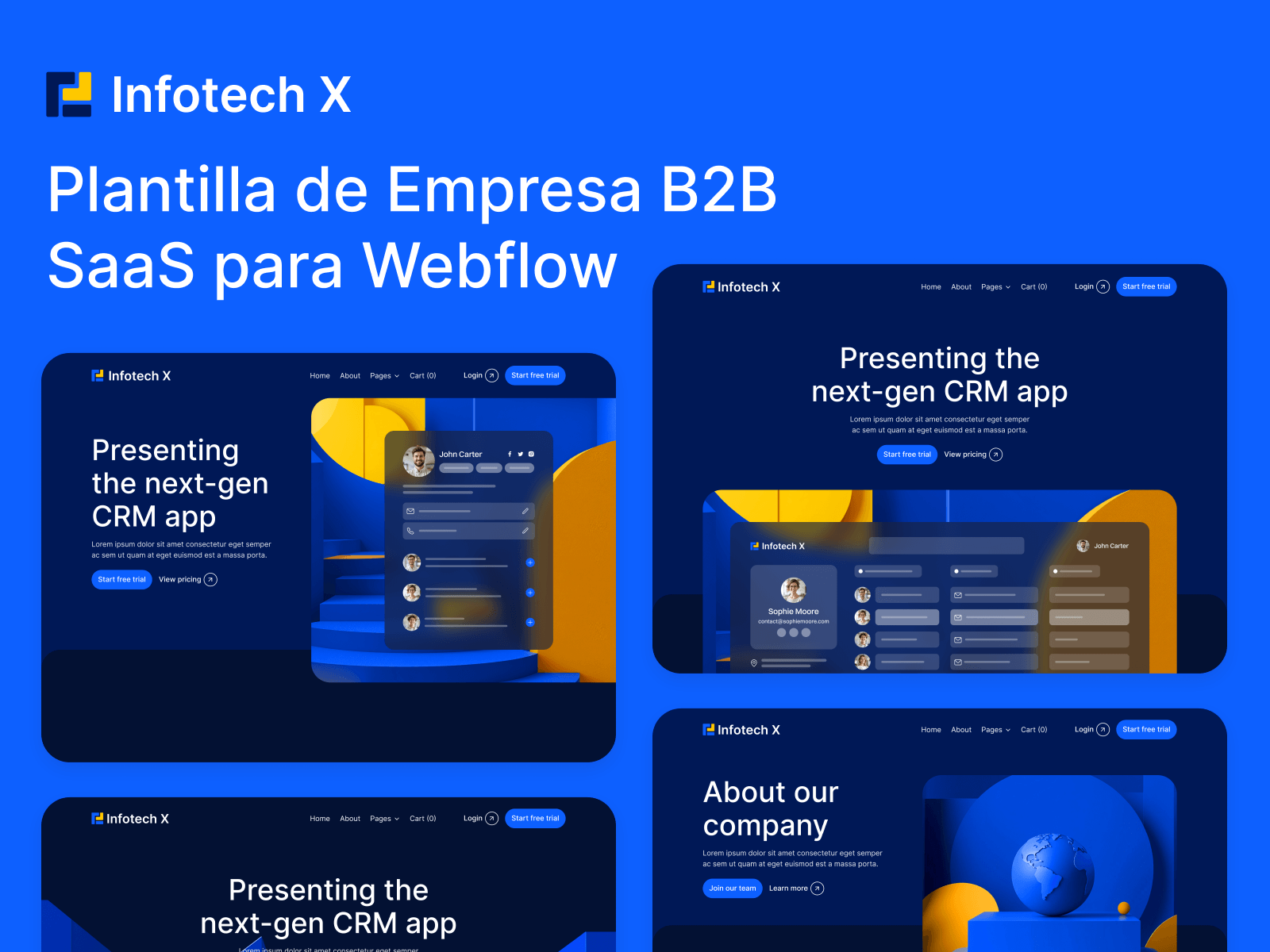 Plantilla de Empresa B2B SaaS para Webflow
