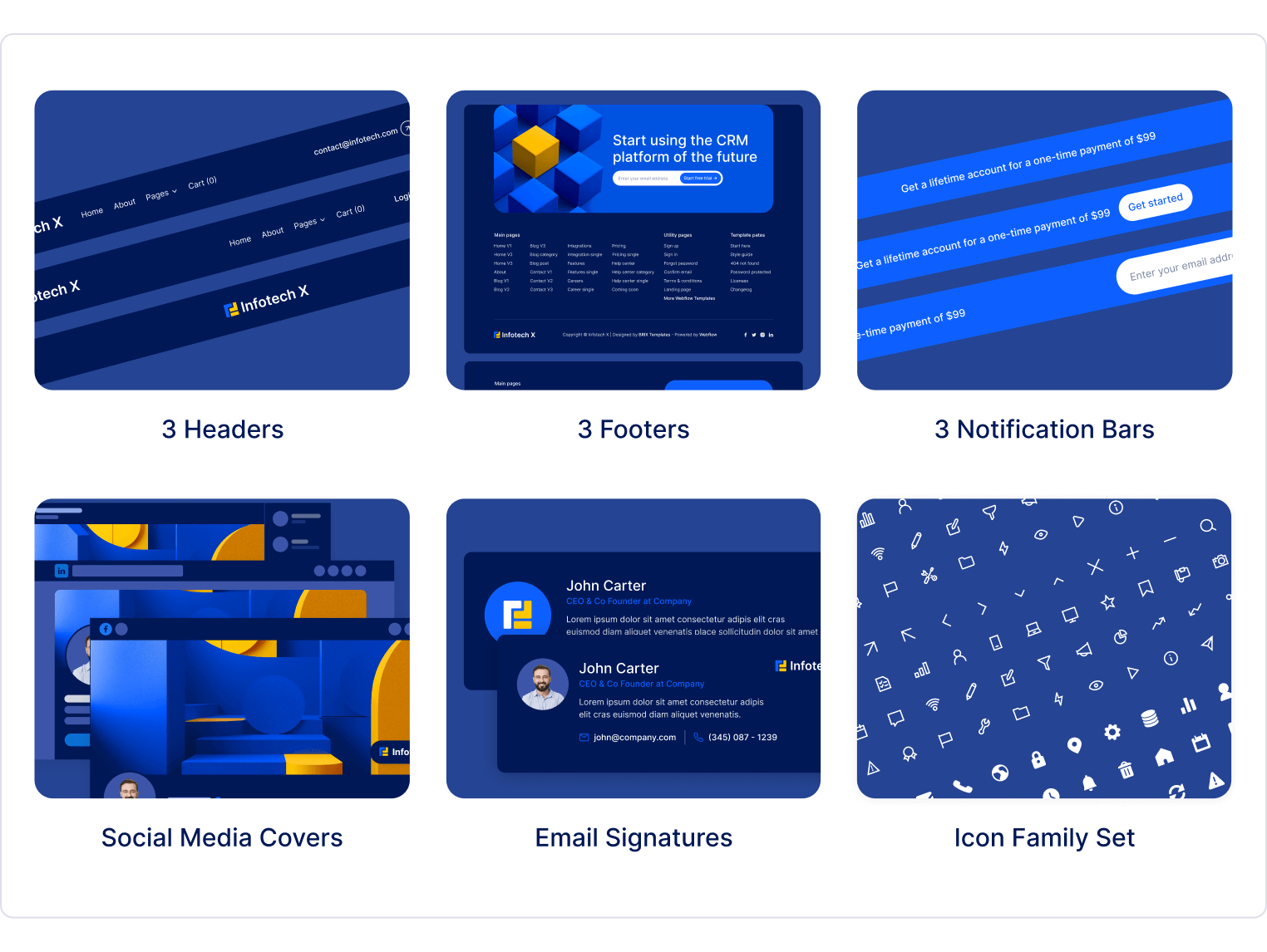 Infotech X - SaaS Webflow Template Benefits