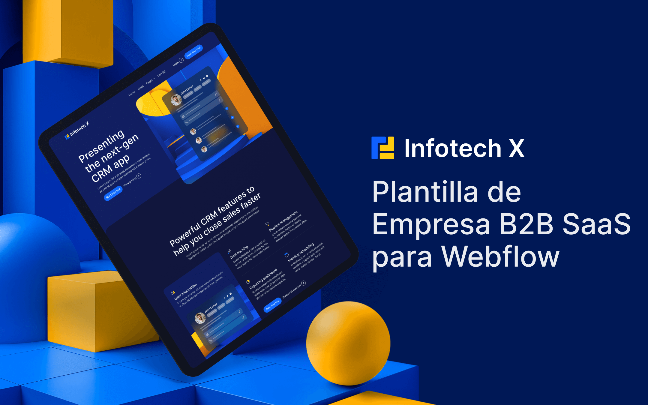 Plantilla de Empresa B2B SaaS para Webflow
