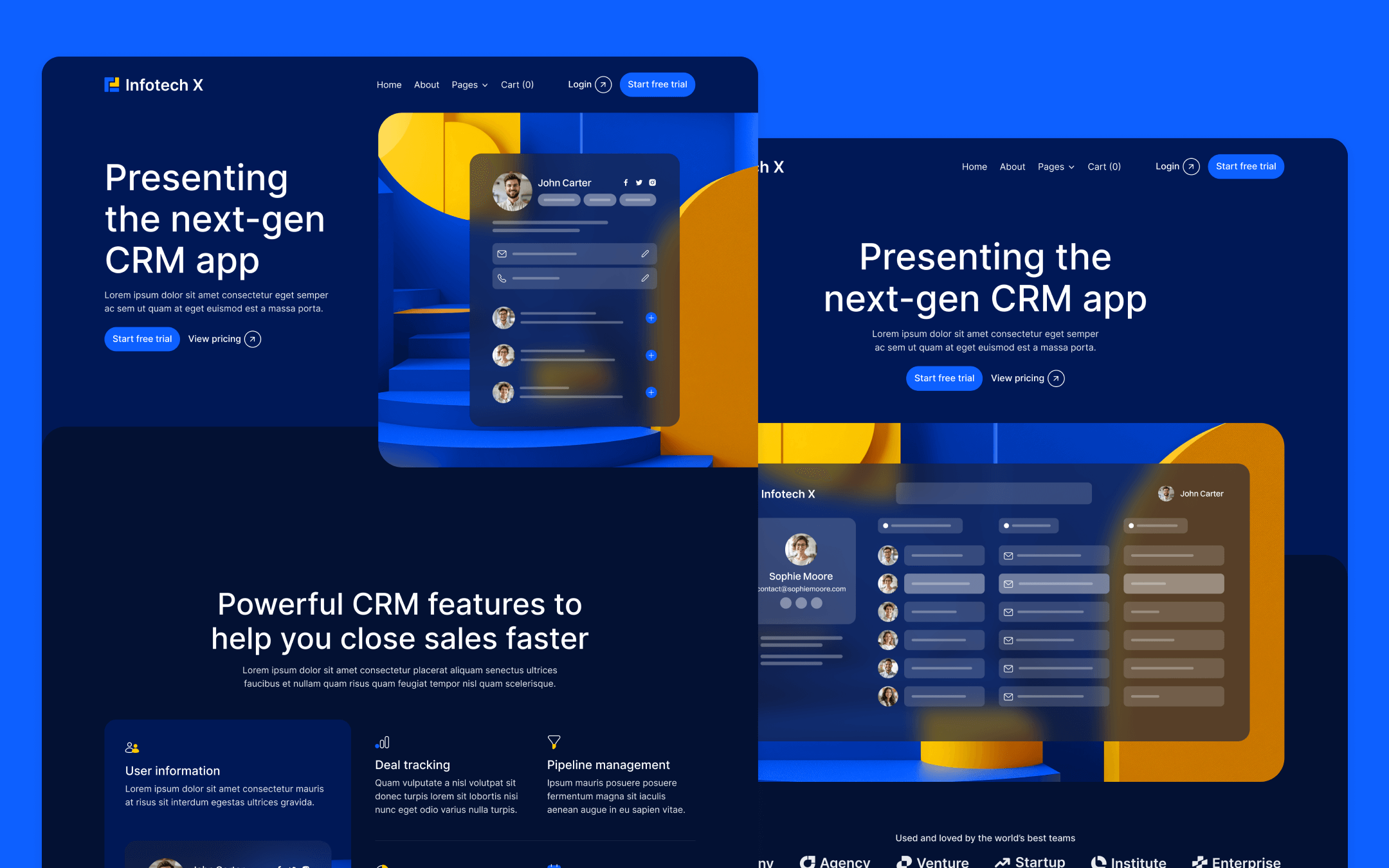 Infotech X Template para Webflow