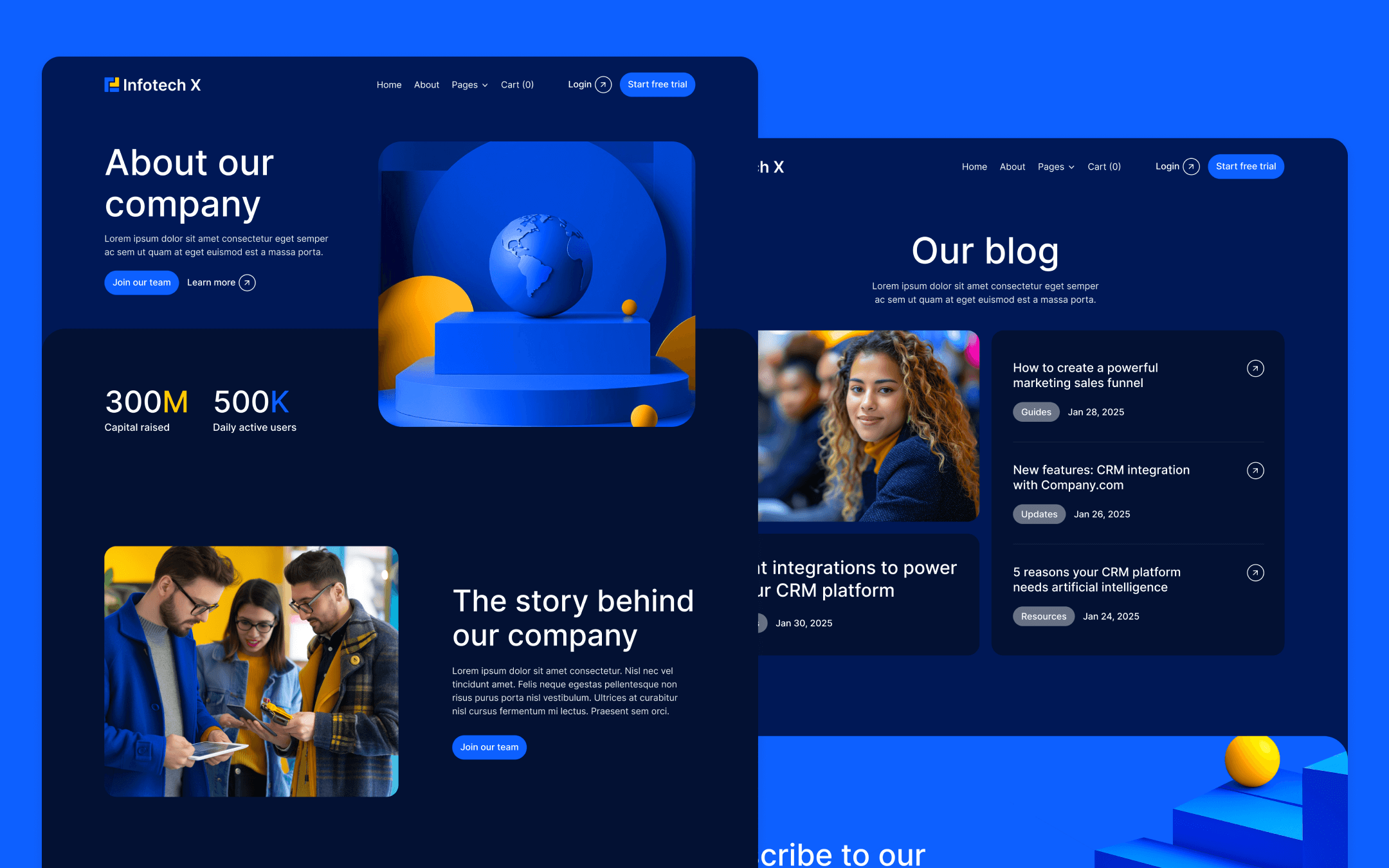 Infotech X Template para Webflow