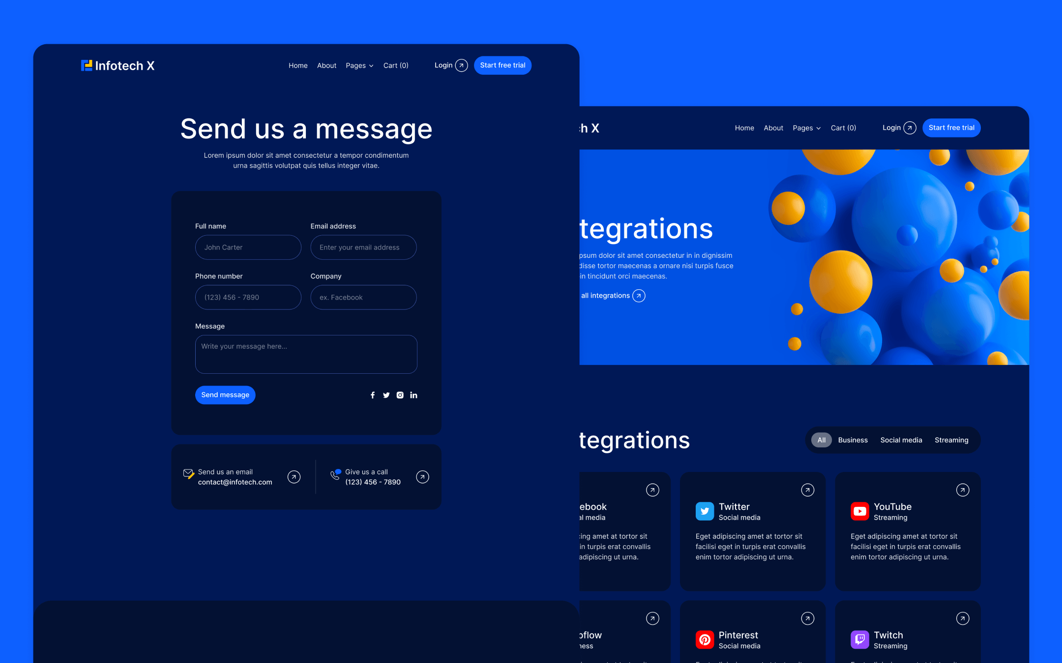 Infotech X Template para Webflow