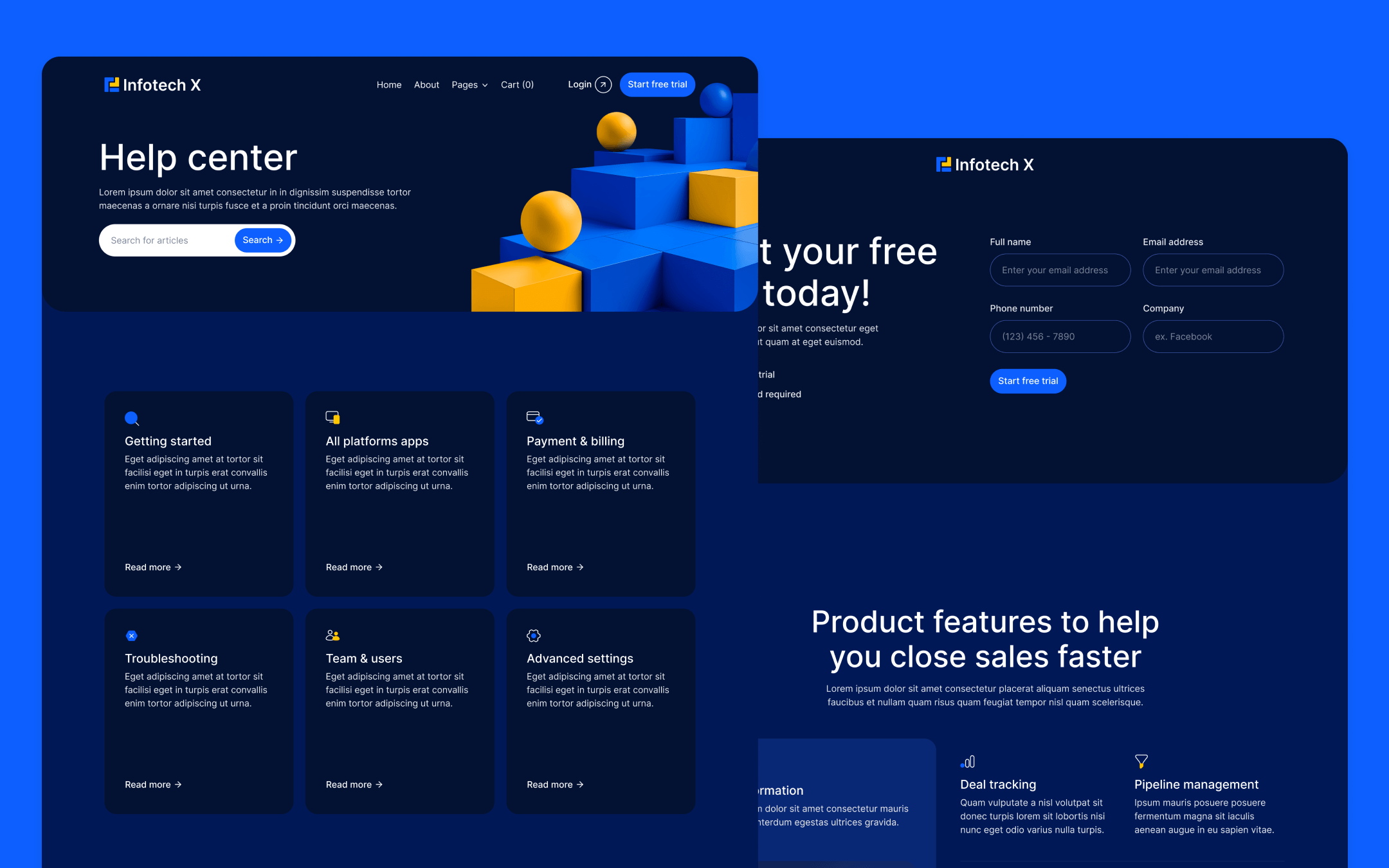 Infotech X Template para Webflow