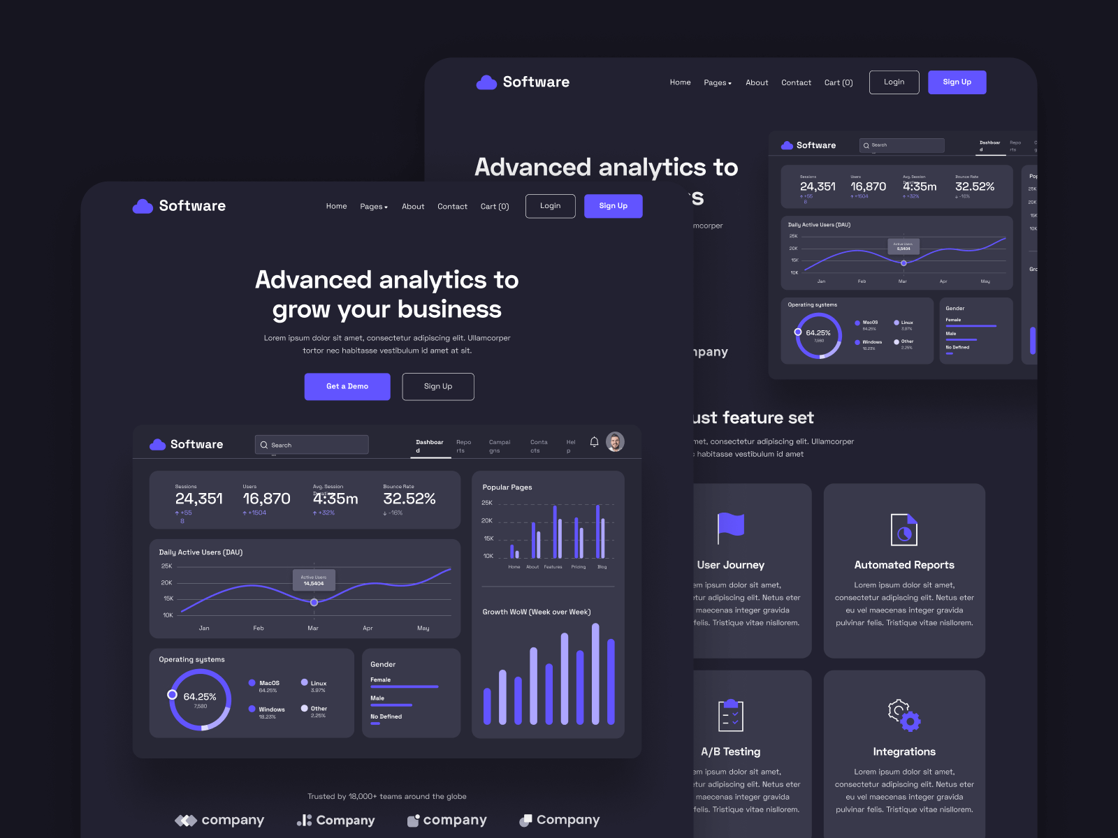 Plantilla de Empresa de Software para Webflow