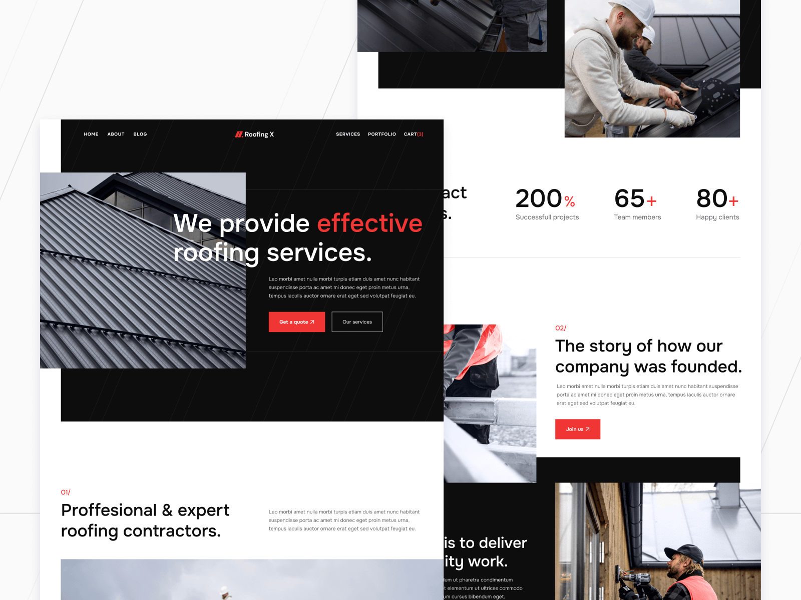 Plantilla de Empresa de Techado para Webflow