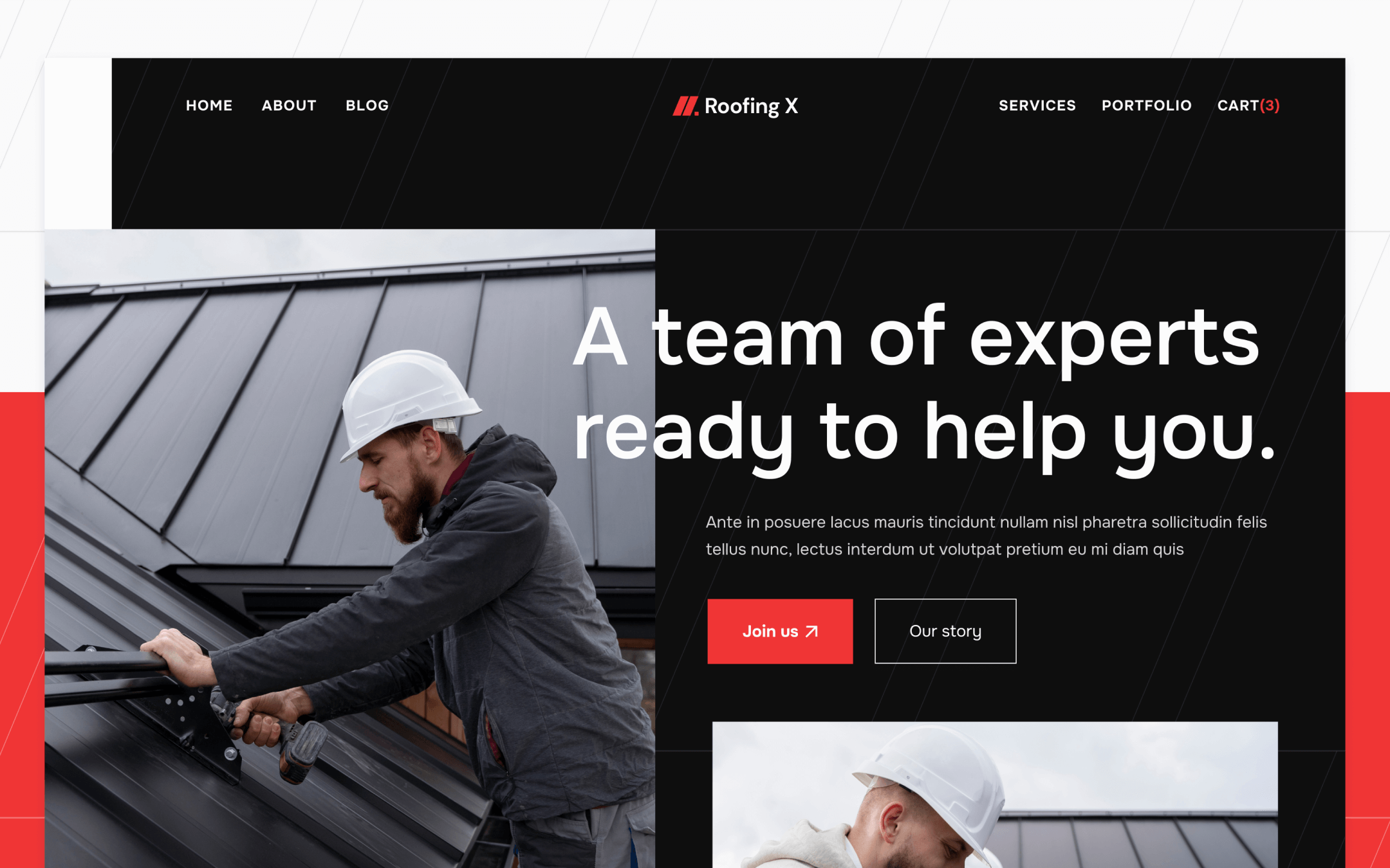 Roofing X Template para Webflow