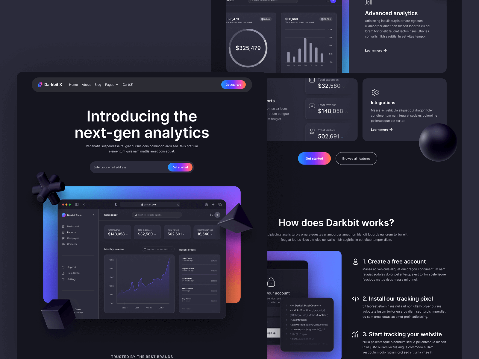 Plantilla de Empresa SaaS Modo Oscuro para Webflow
