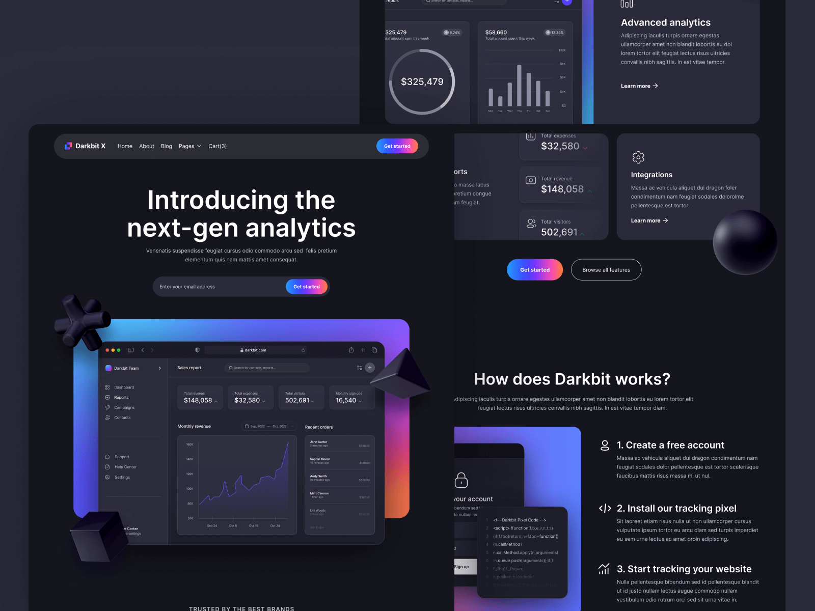 Template de Startup Modo Oscuro para Webflow