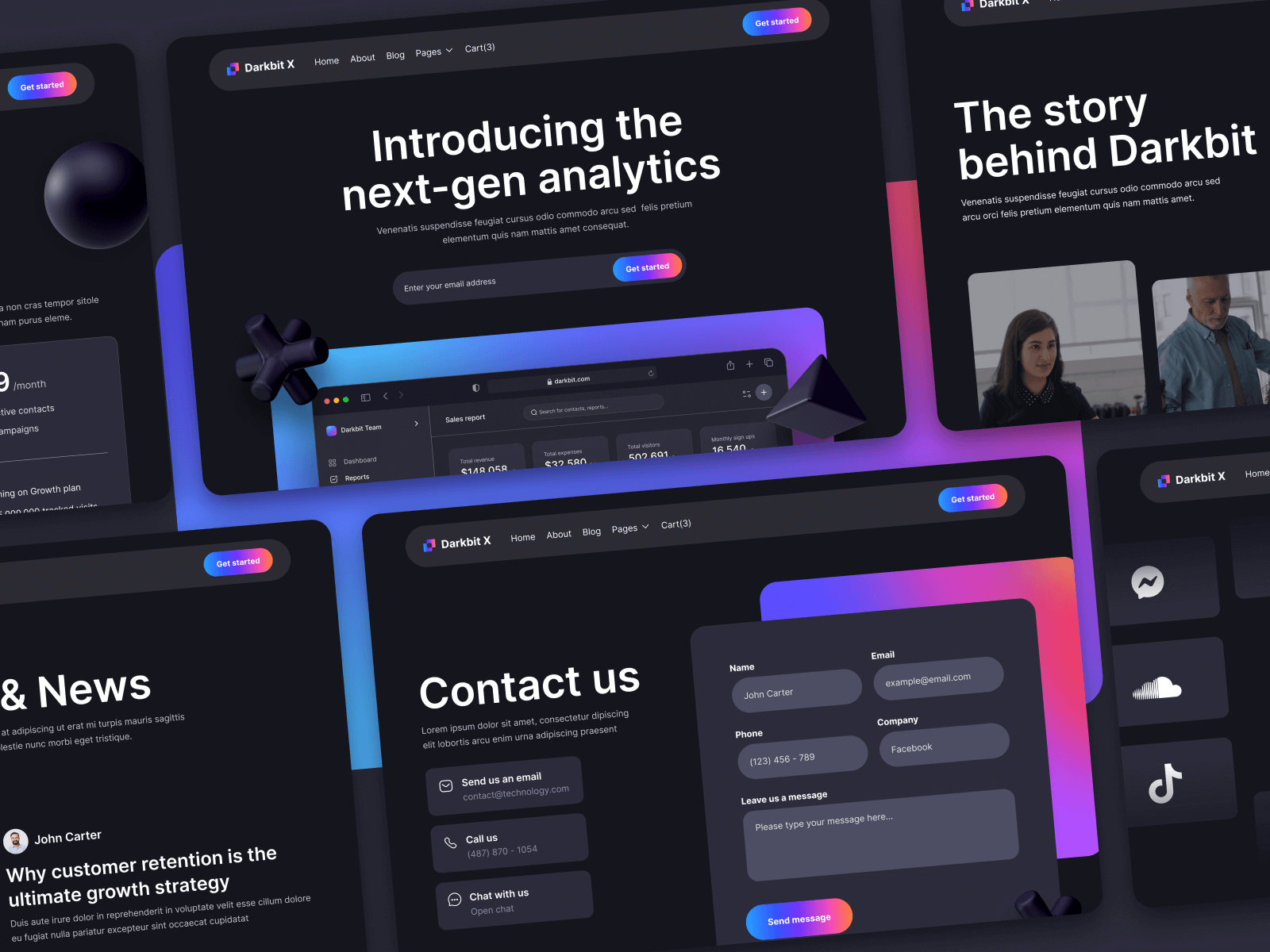 Plantilla para Webflow de Empresa SaaS Modo Oscuro