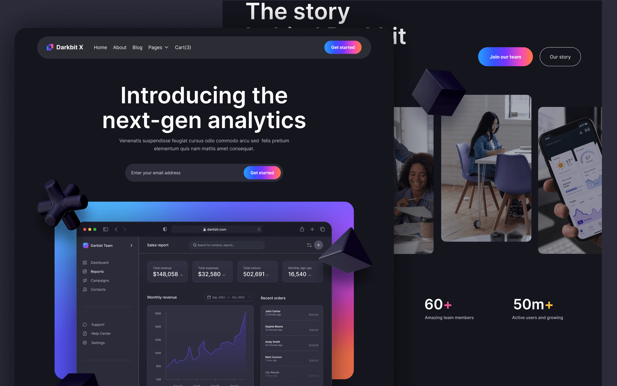 Plantilla de Empresa SaaS Modo Oscuro para Webflow