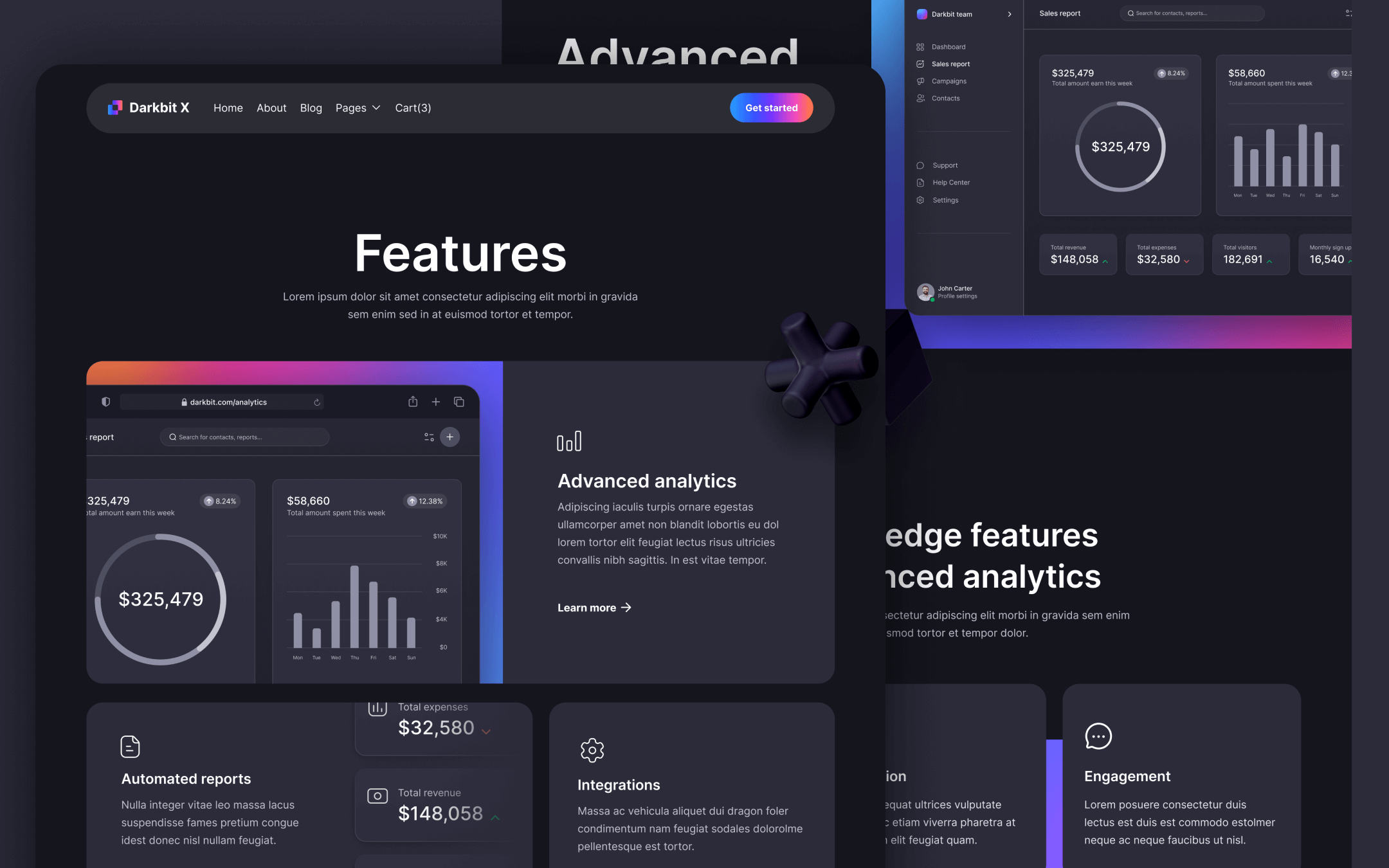 Darkbit X Template para Webflow