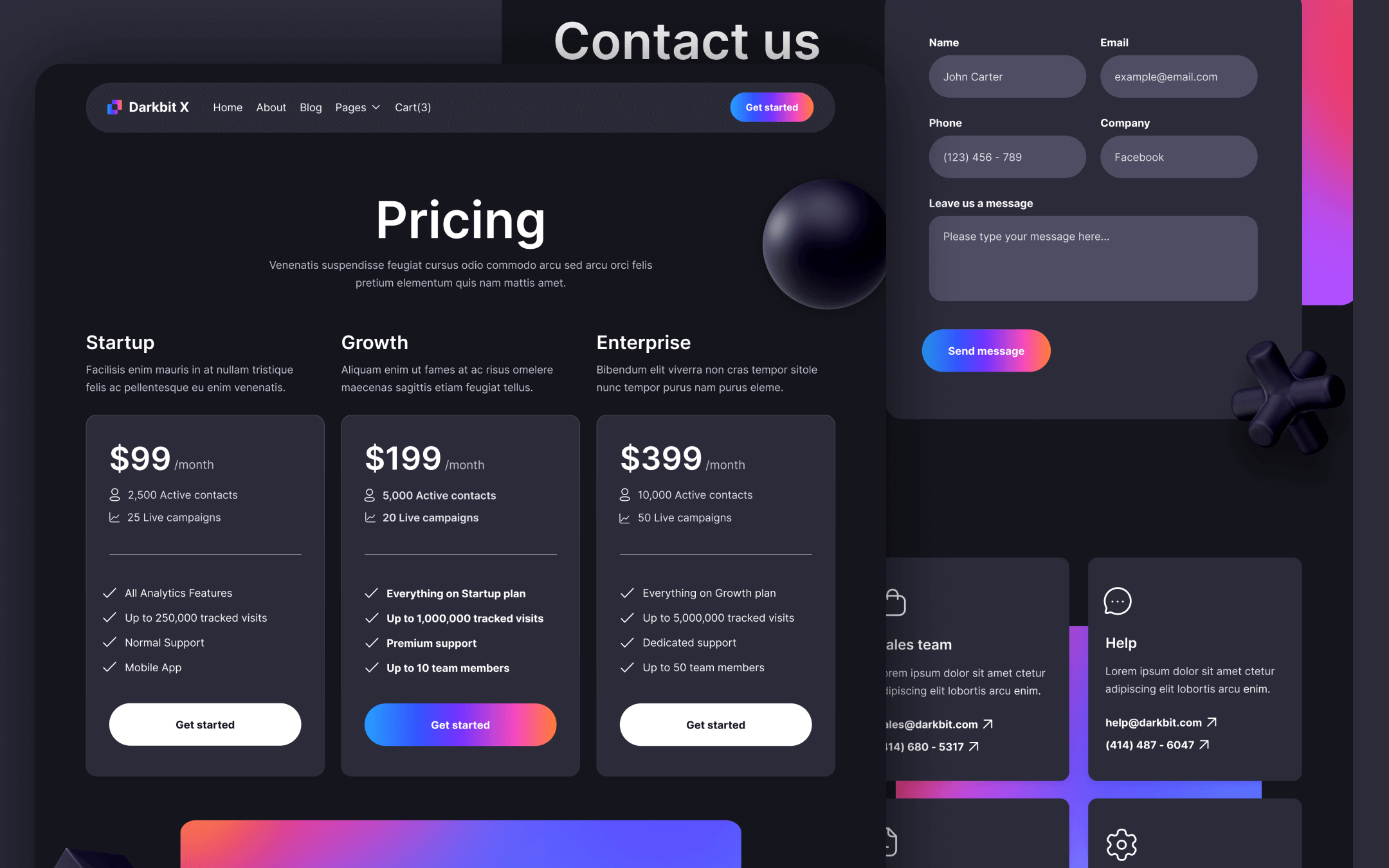 Darkbit X Template para Webflow