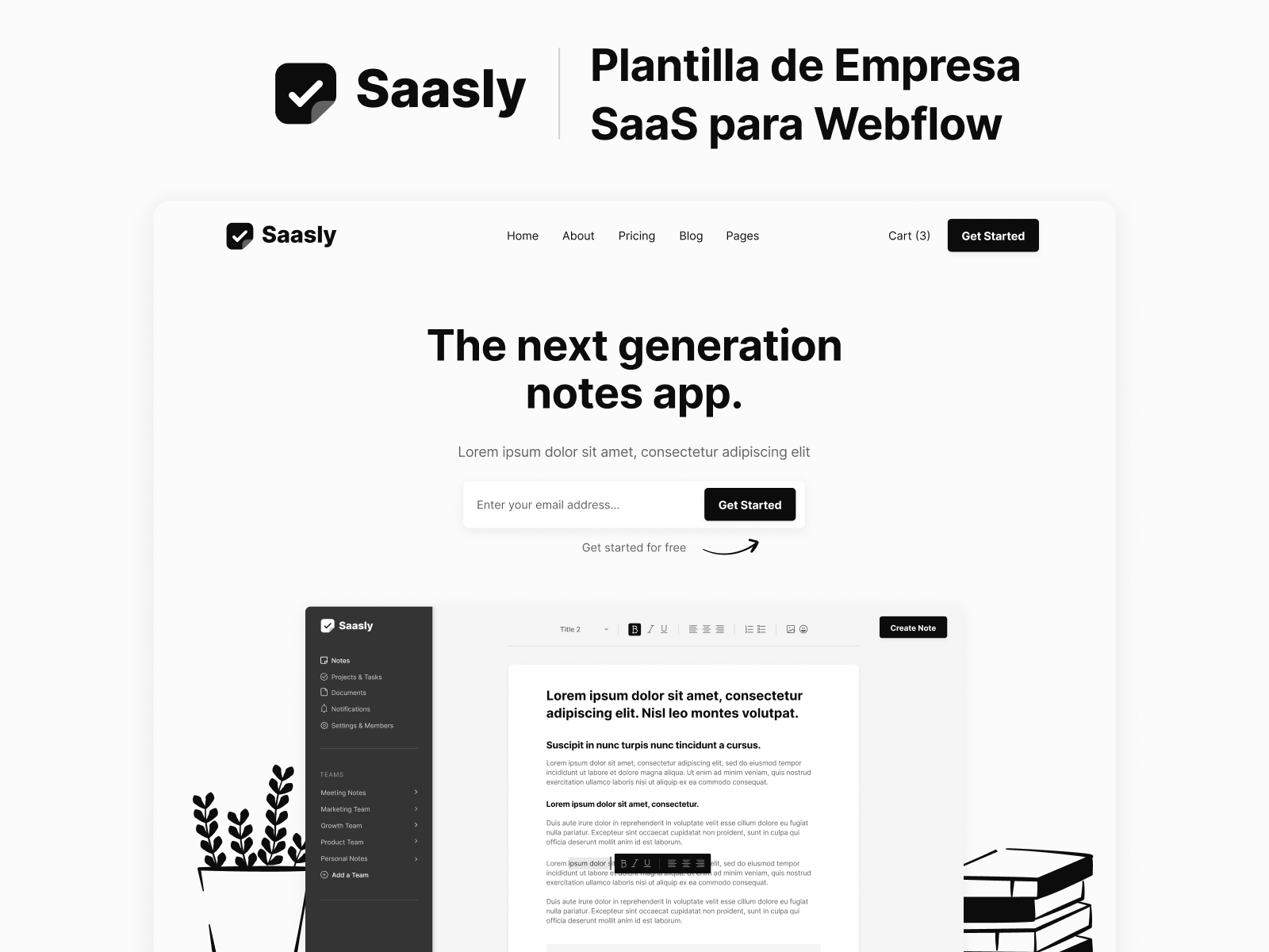 Plantilla de Empresa SaaS para Webflow
