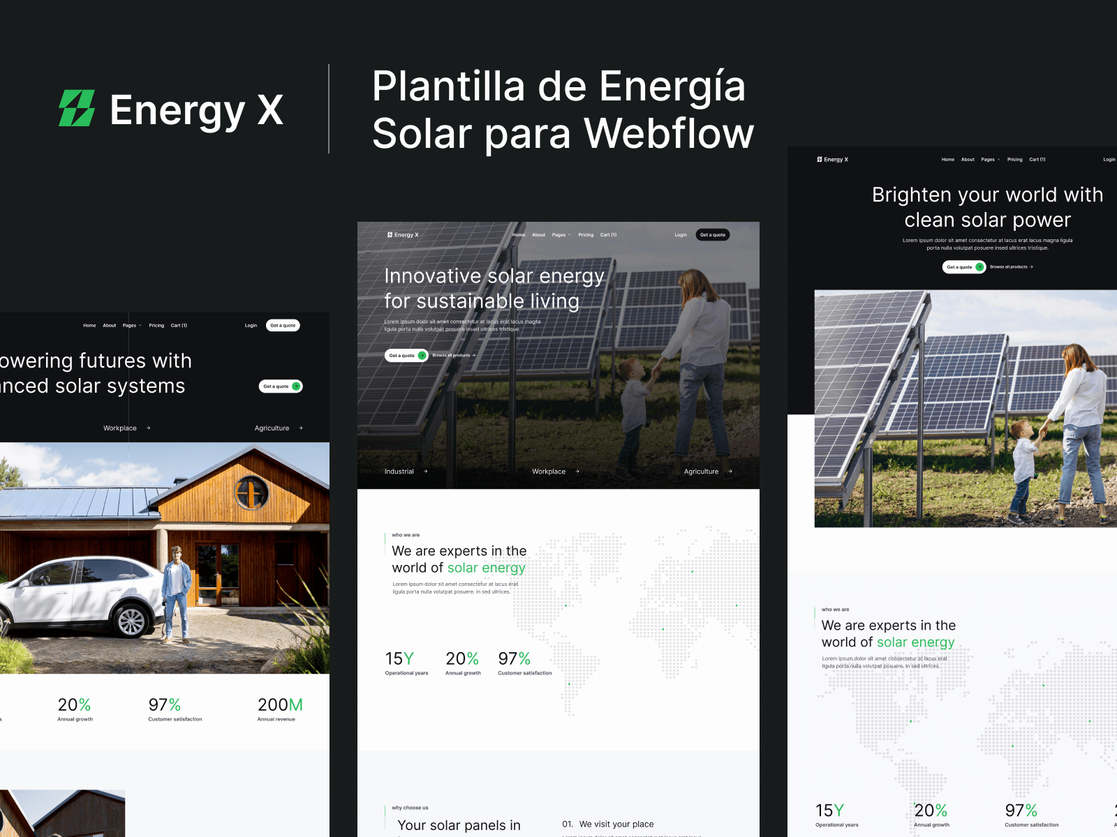 Plantilla de Energía Solar para Webflow