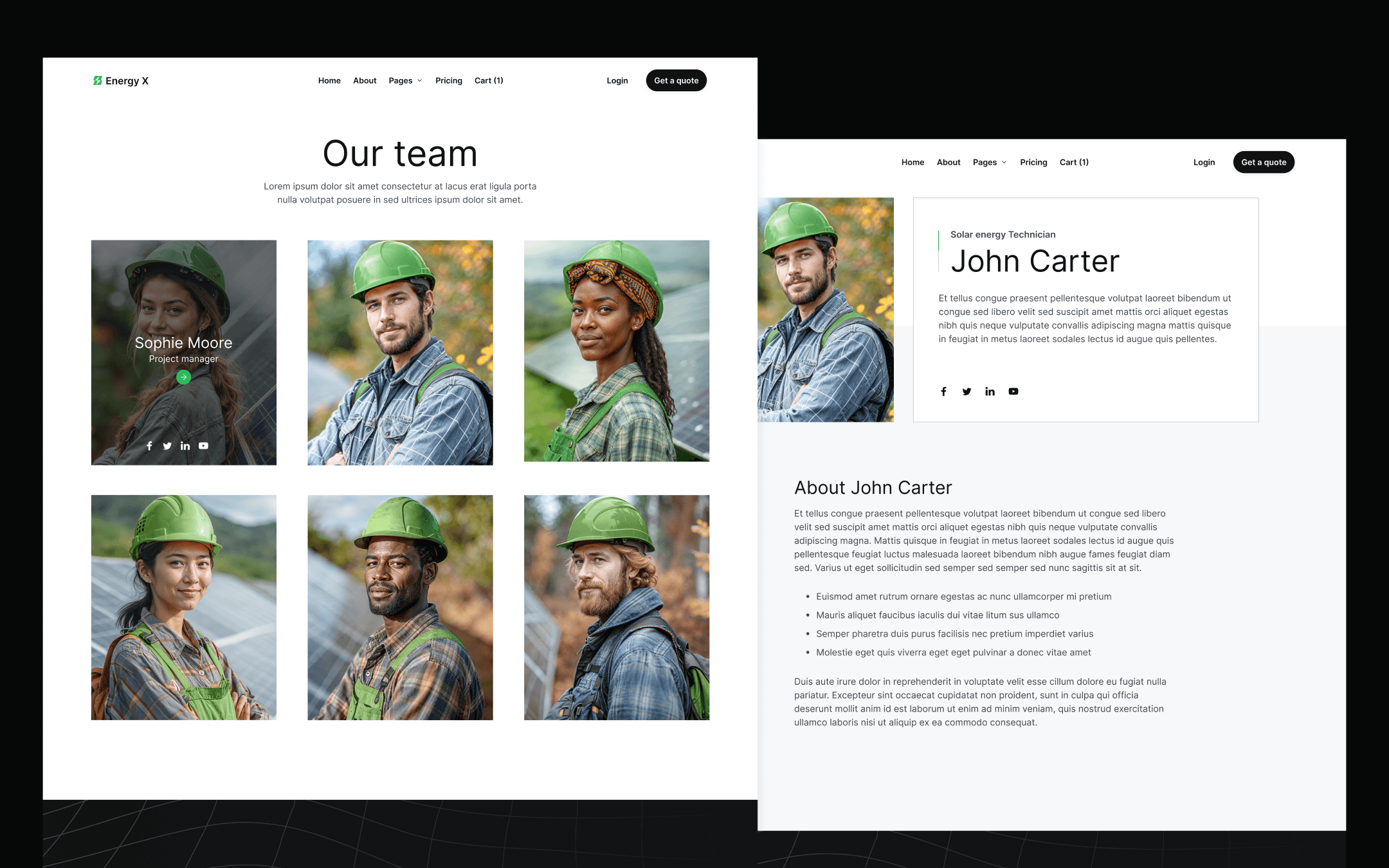 Energy X Template para Webflow