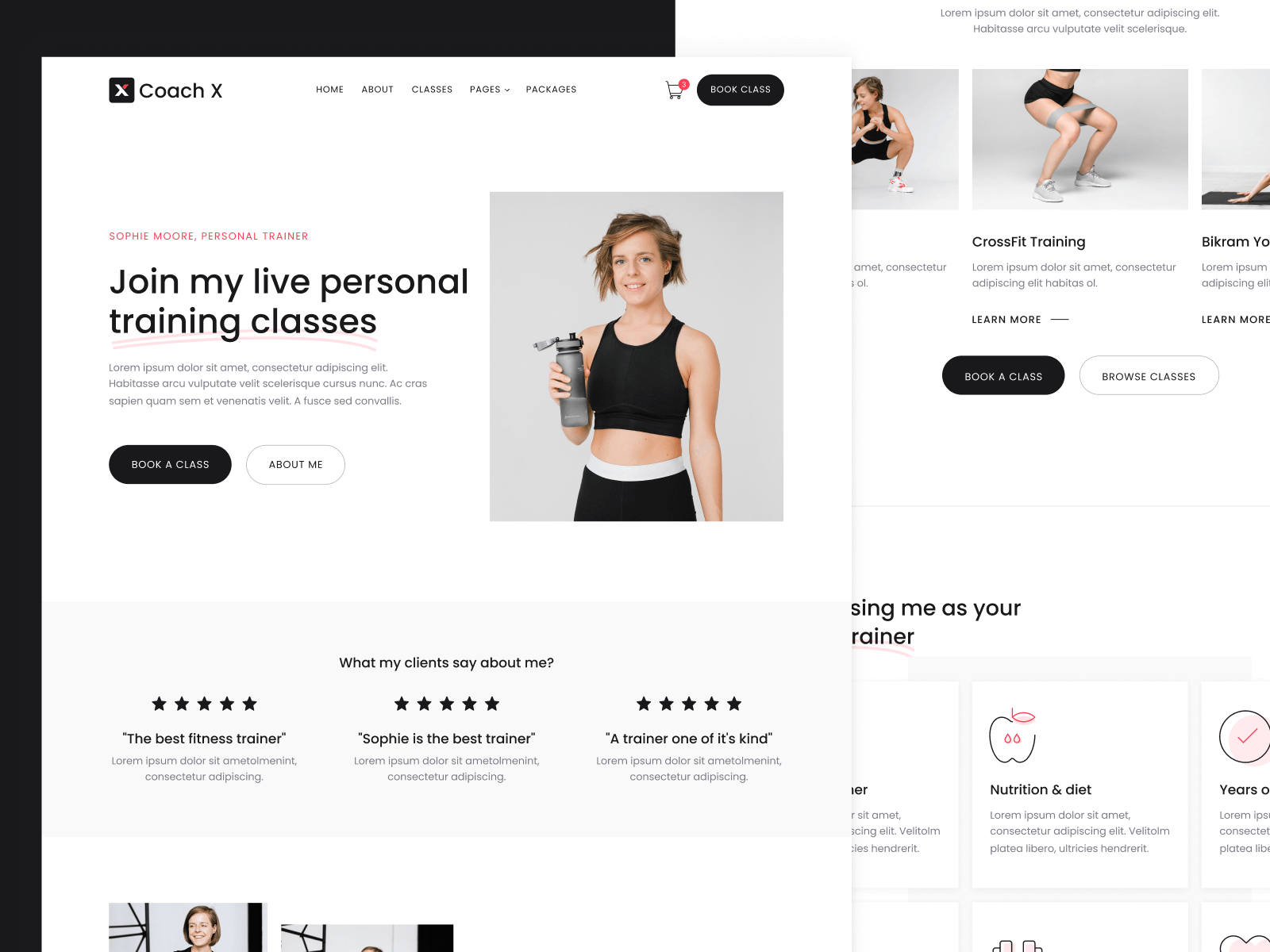 Template de Instructor de Fitness para Webflow