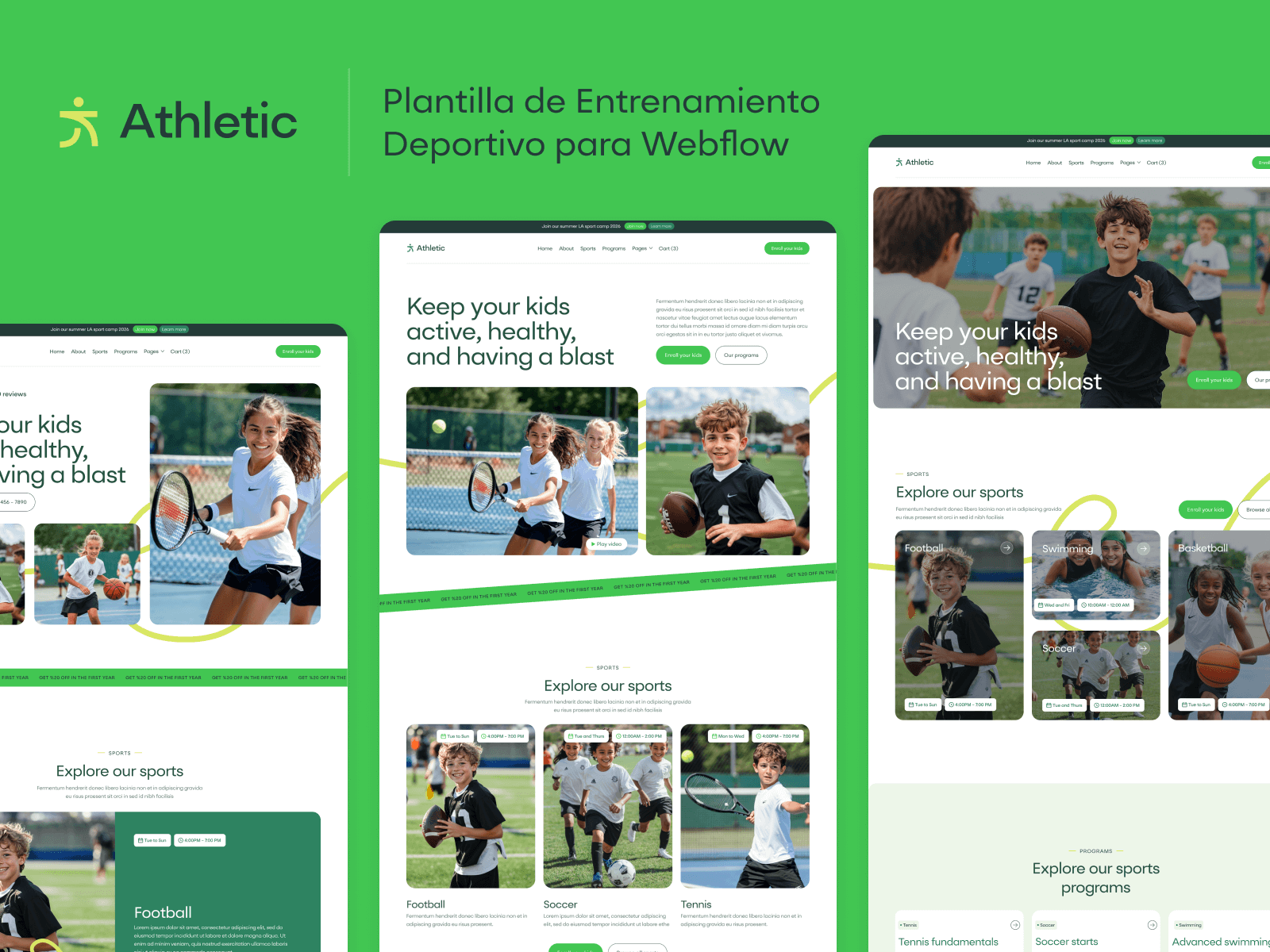 Plantilla de Entrenamiento Deportivo para Webflow