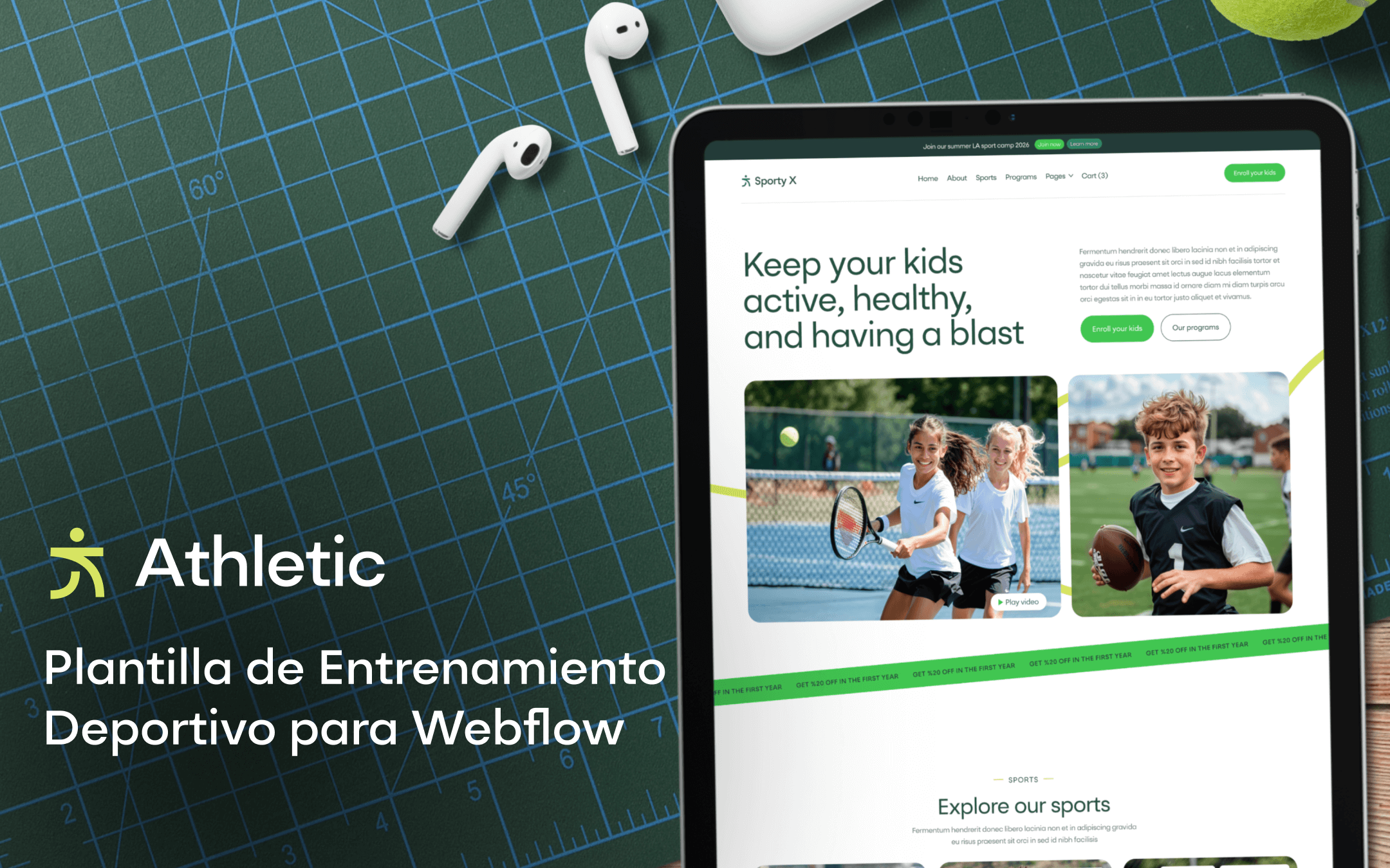 Plantilla de Entrenamiento Deportivo para Webflow