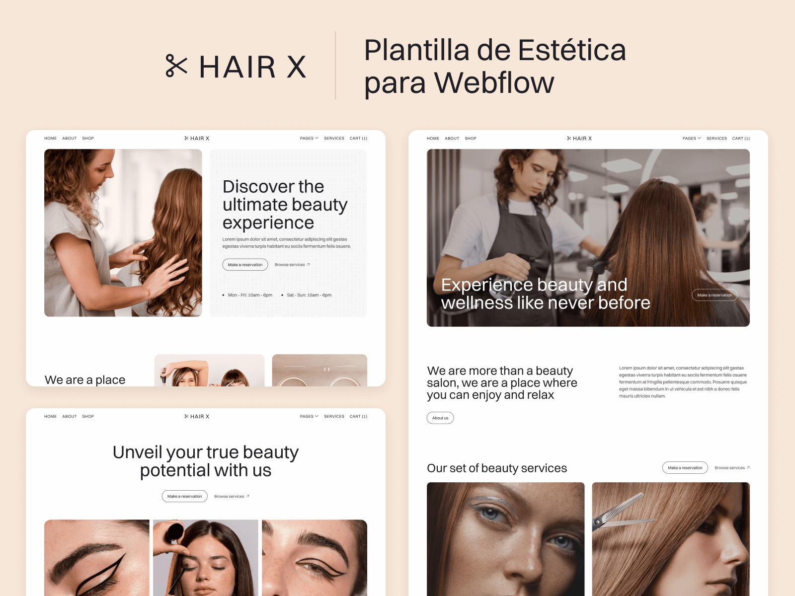 Plantilla de Estética para Webflow