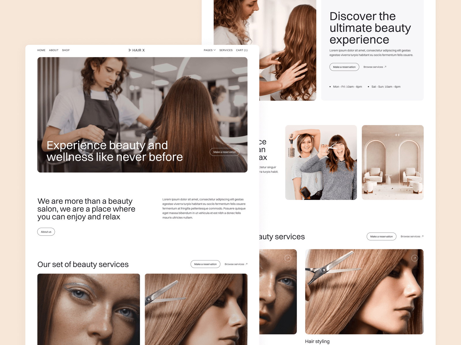 Template de Salón de Belleza para Webflow