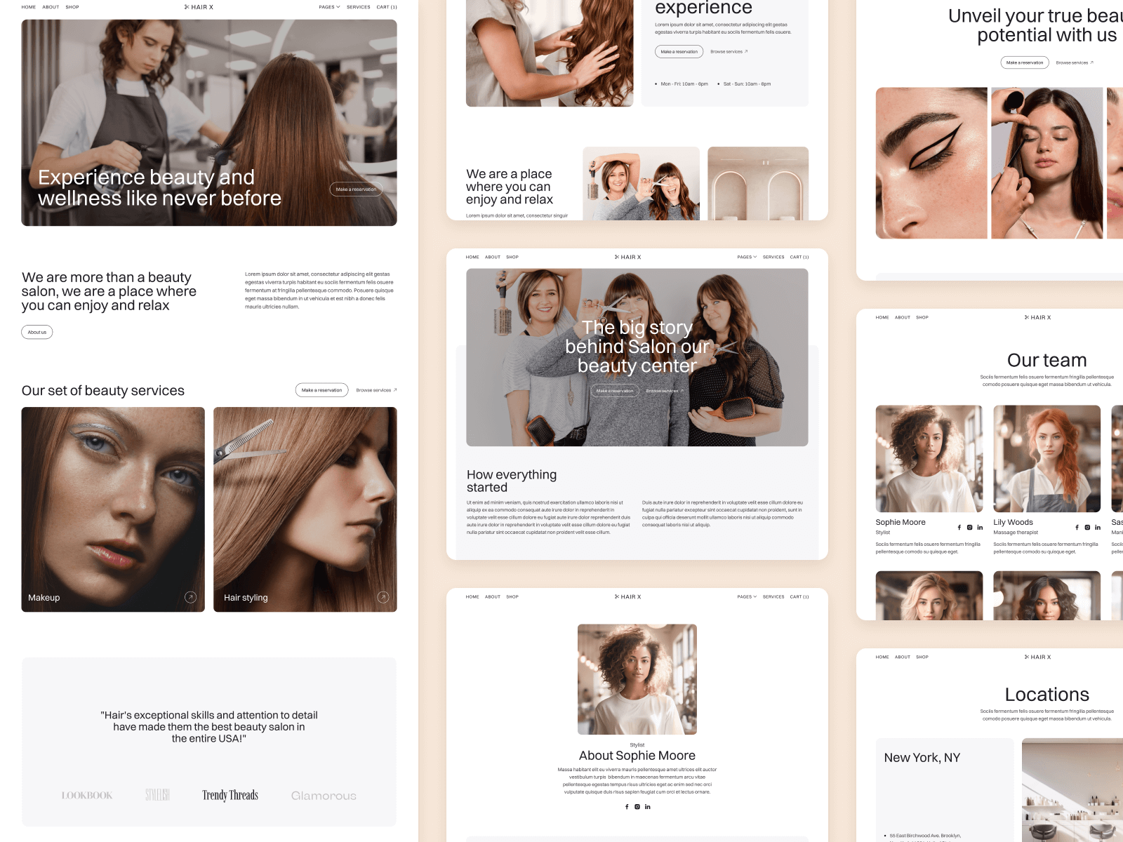 Plantilla de Salón de Belleza para Sitio Web en Webflow