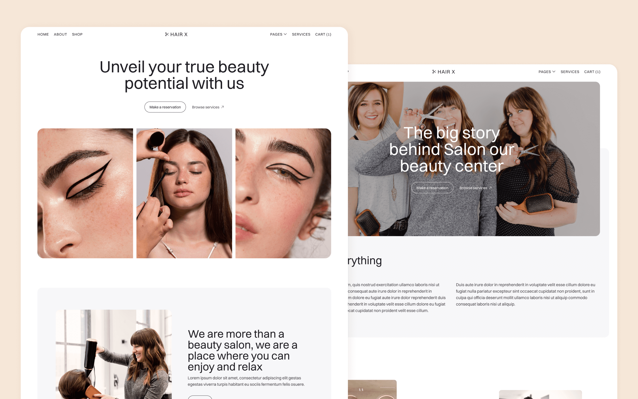Hair X Template para Webflow