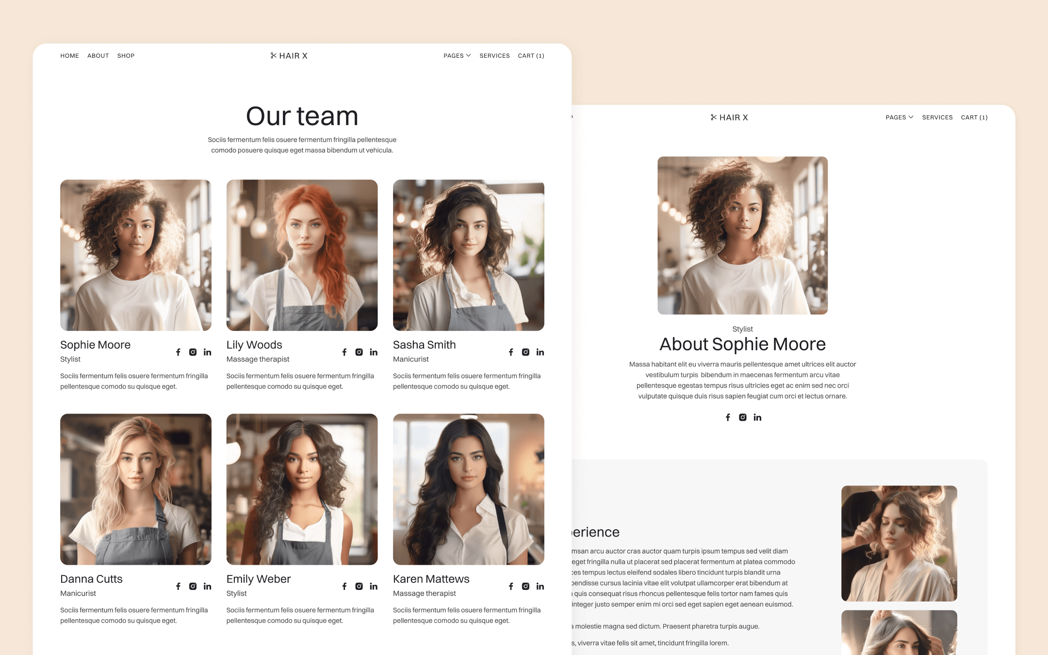 Hair X Template para Webflow