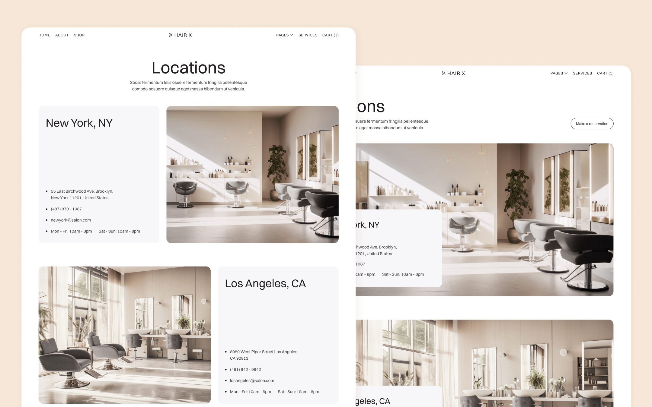 Hair X Template para Webflow