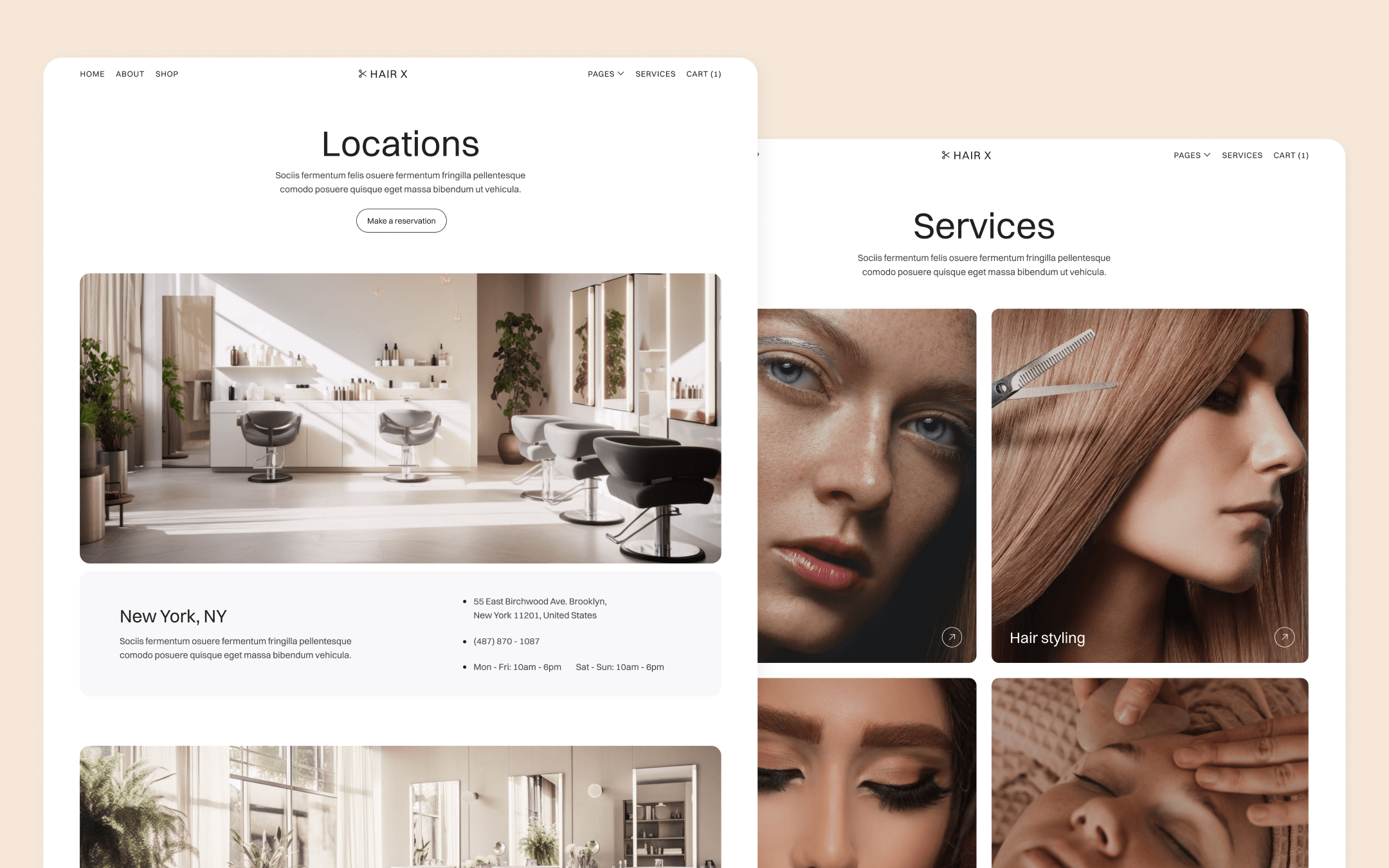 Hair X Template para Webflow