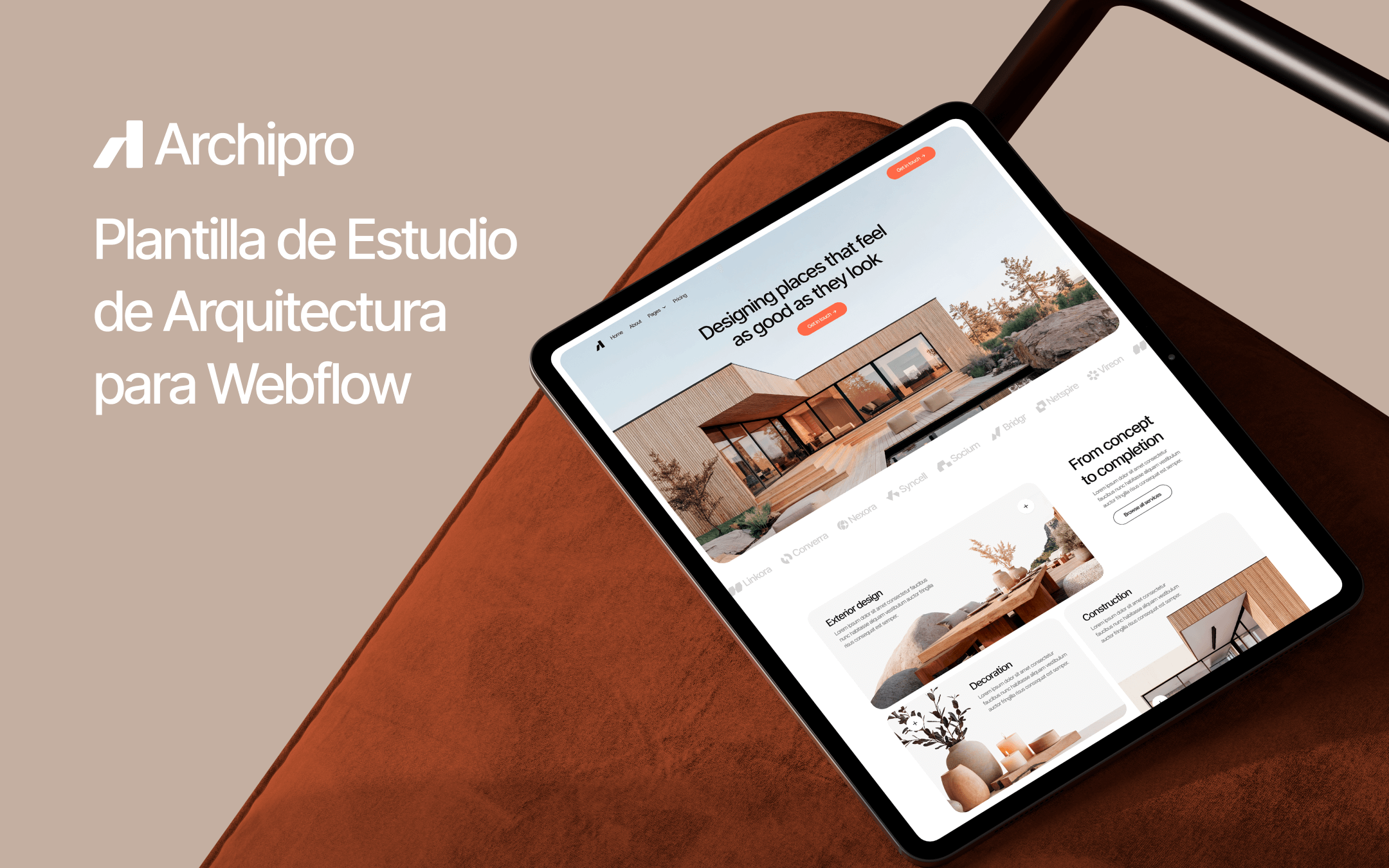 Plantilla de Estudio de arquitectura para Webflow