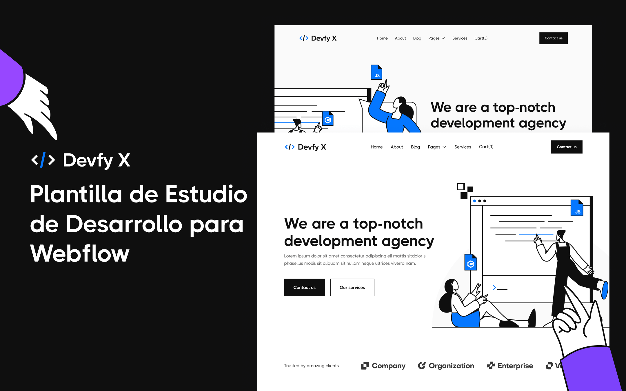 Plantilla de Estudio de Desarrollo para Webflow