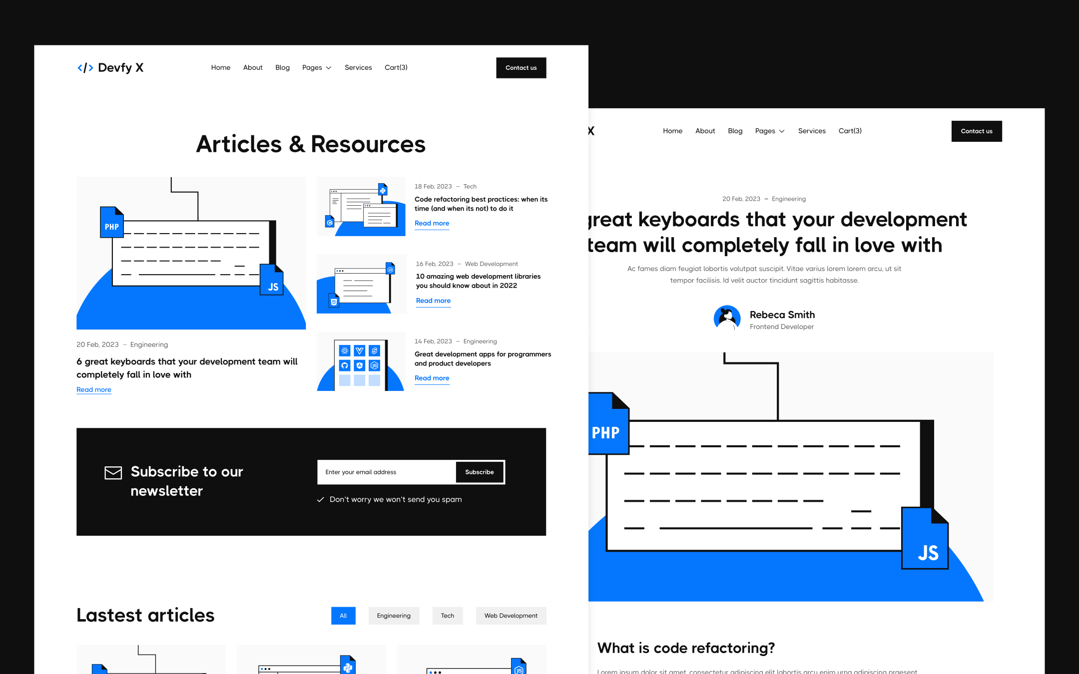 Devfy X Template para Webflow