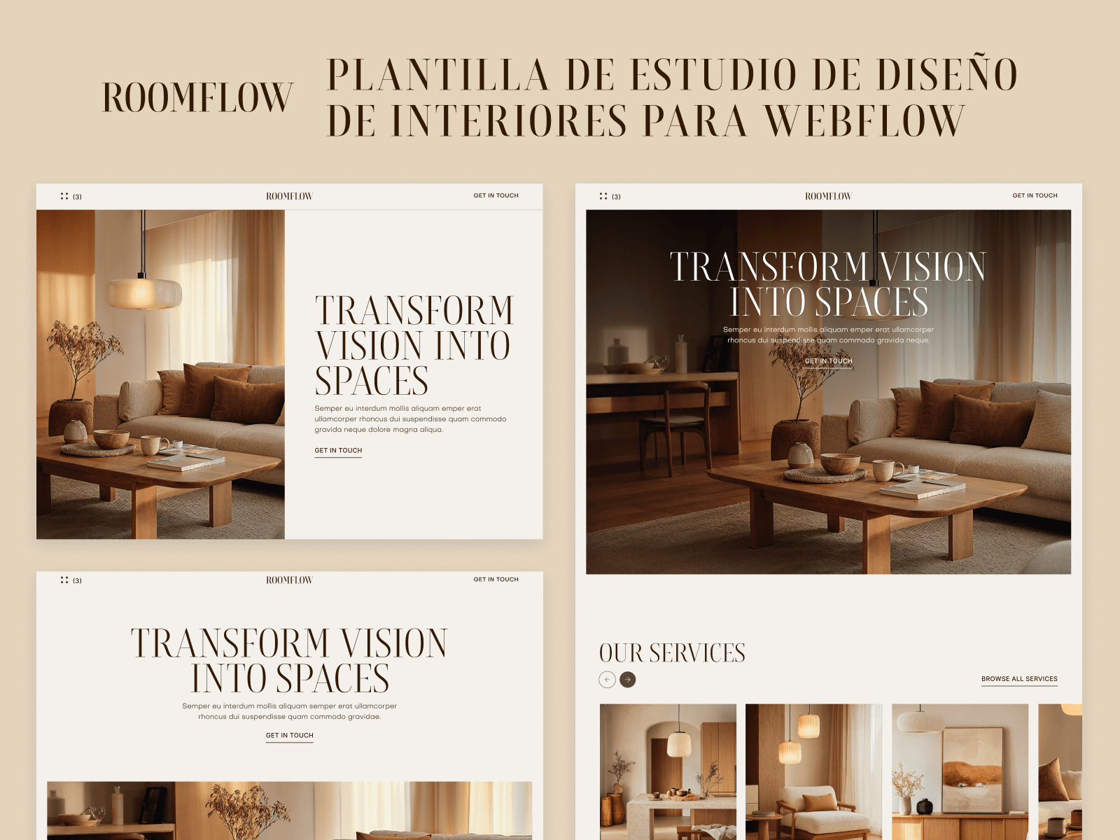 Plantilla de Estudio de Diseño de Interiores para Webflow