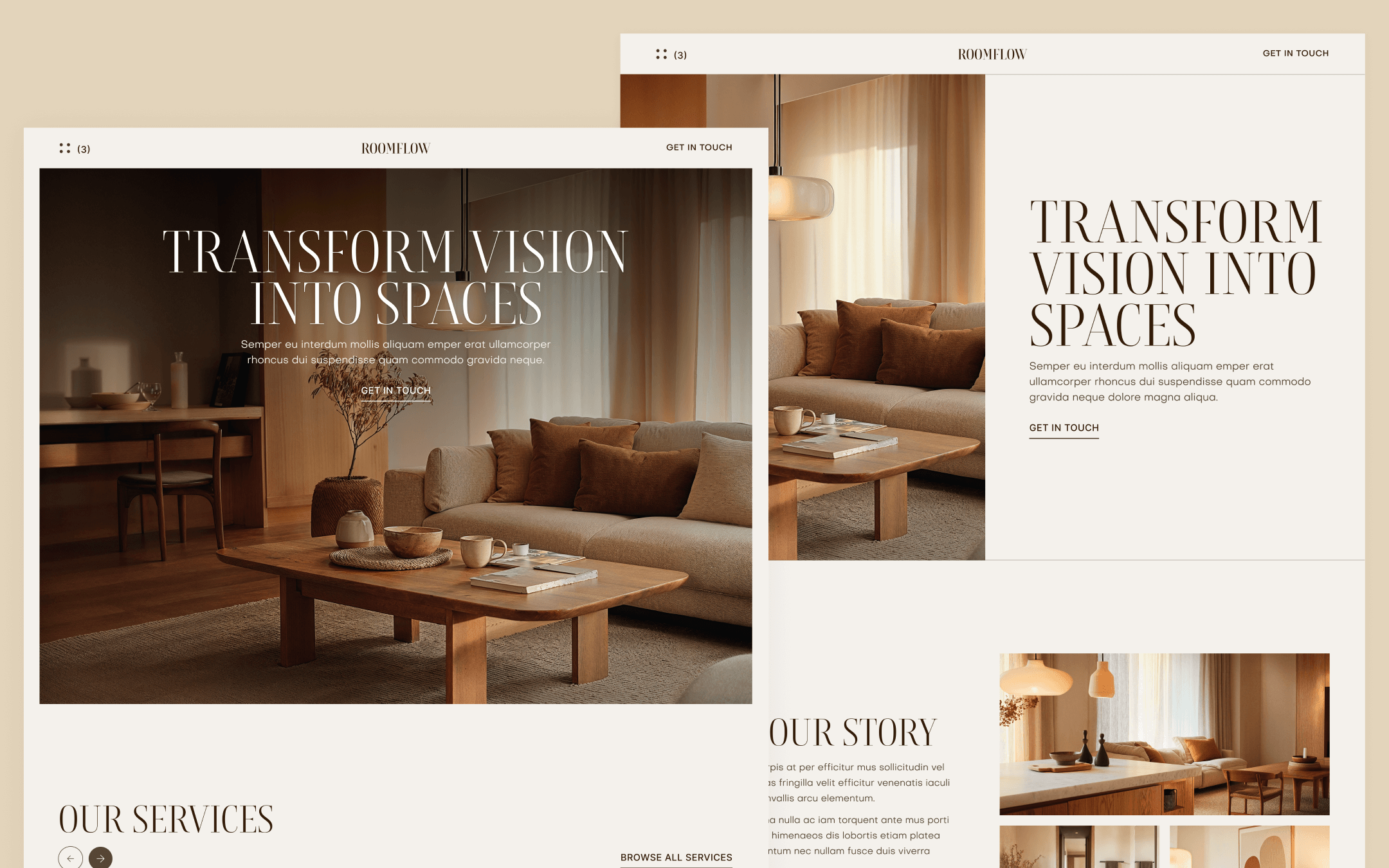 RoomFlow Template para Webflow