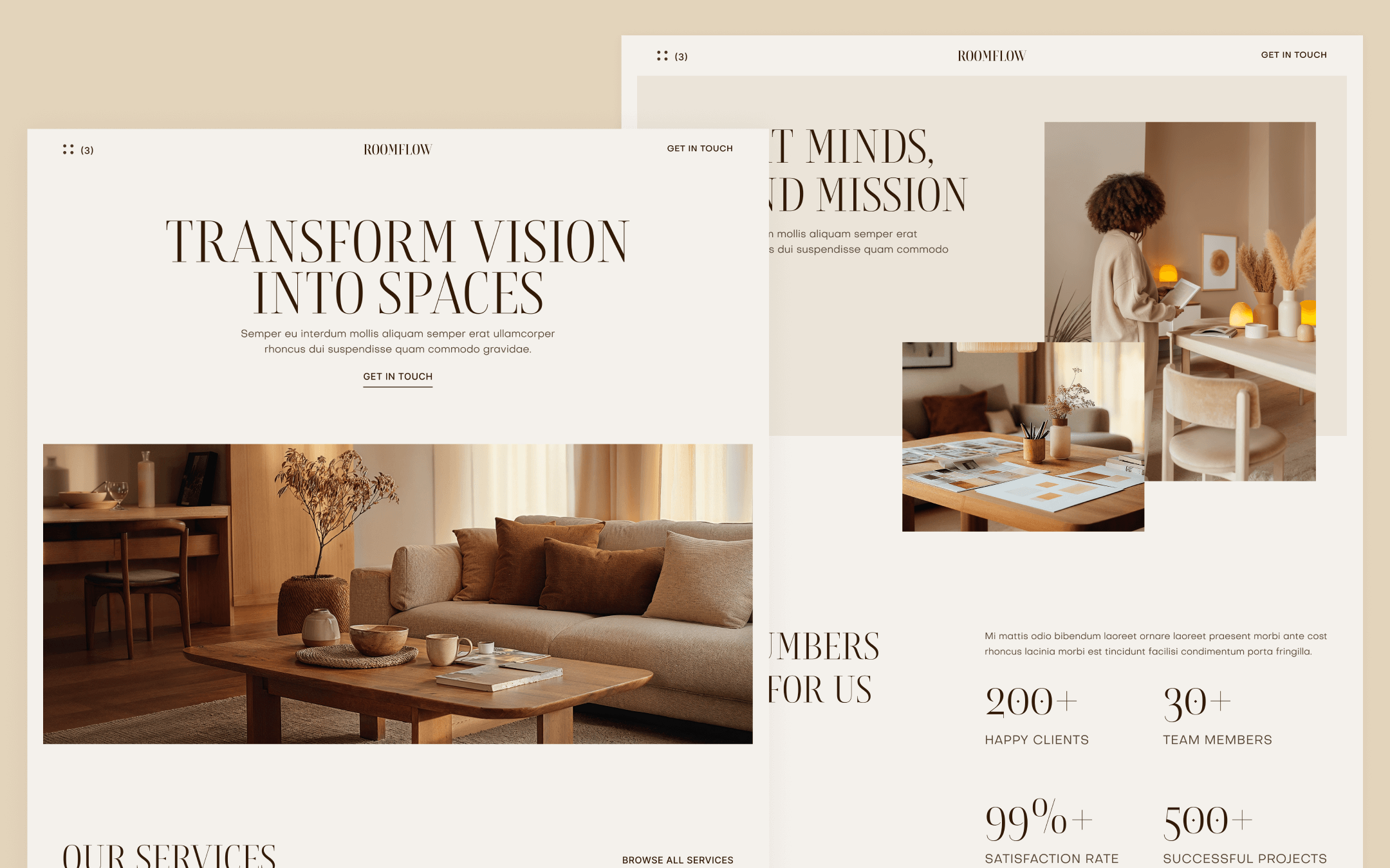 RoomFlow Template para Webflow