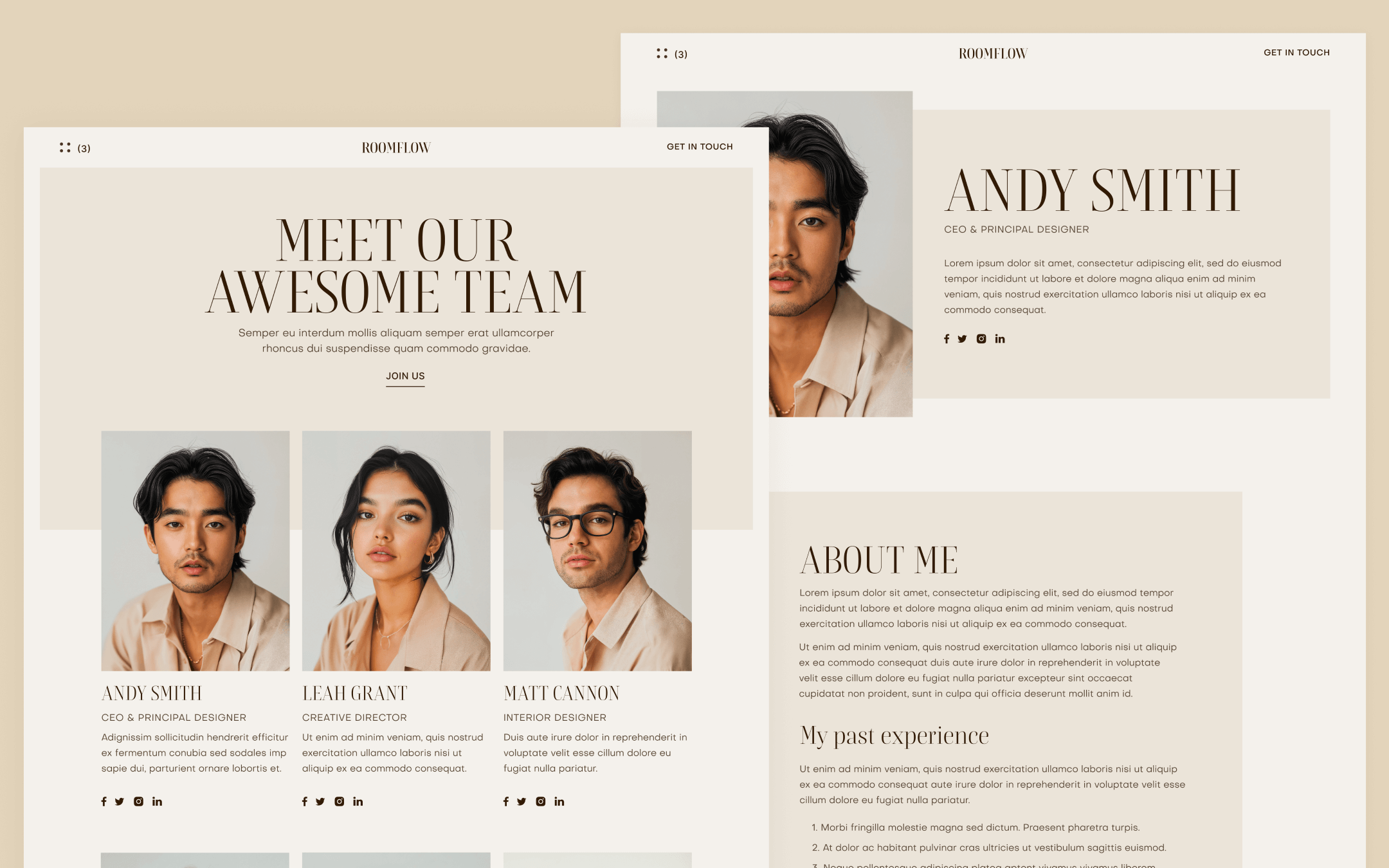 RoomFlow Template para Webflow