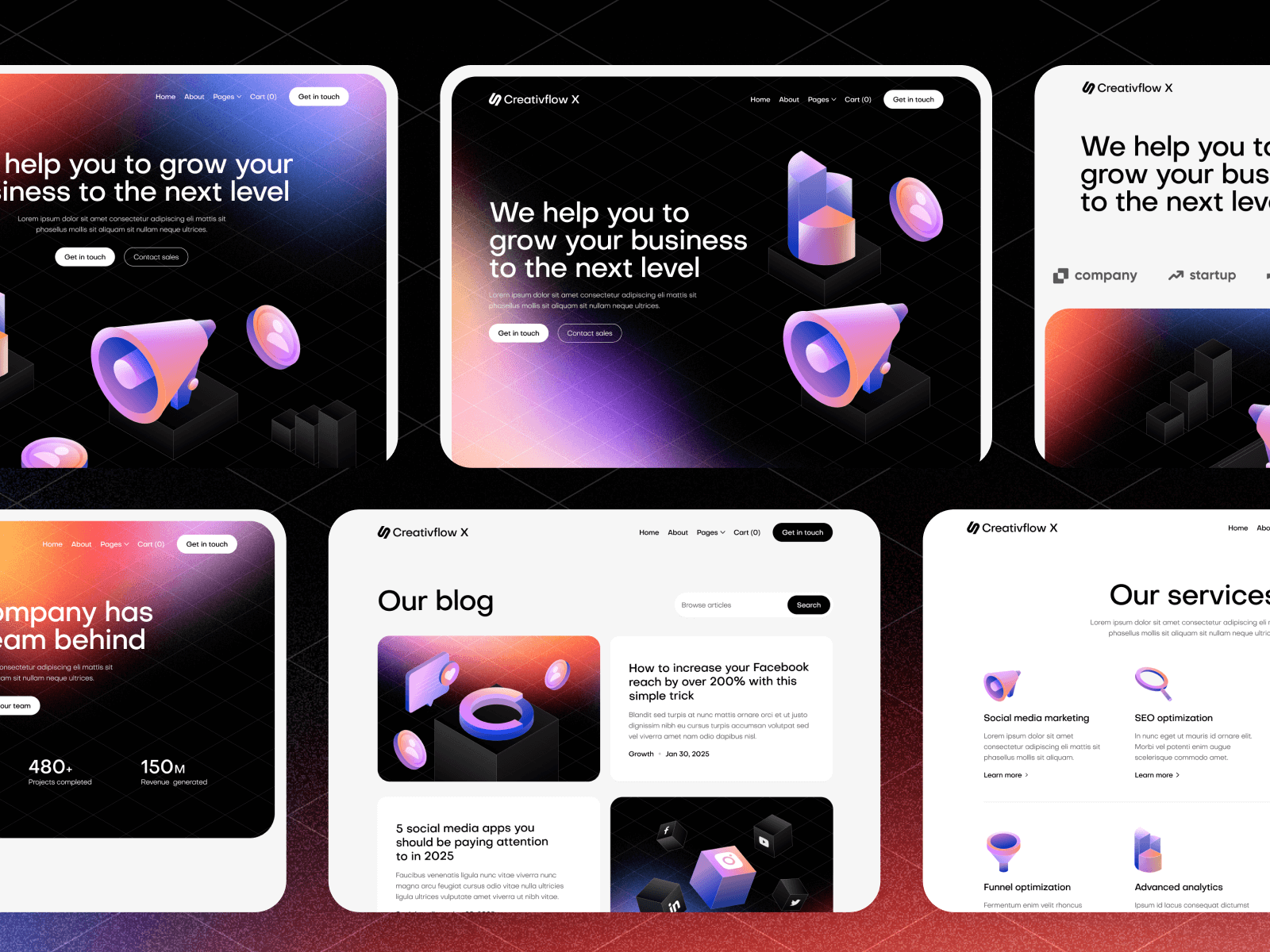 Plantilla de Agencia de Marketing para Sitio Web en Webflow