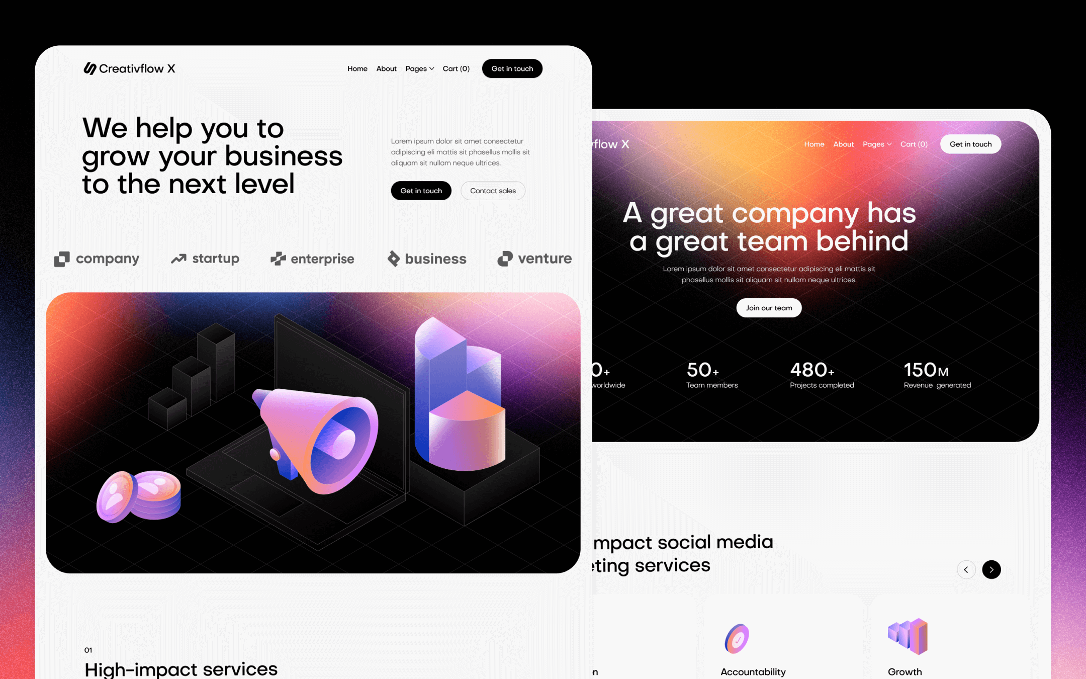 Creativflow X Template para Webflow