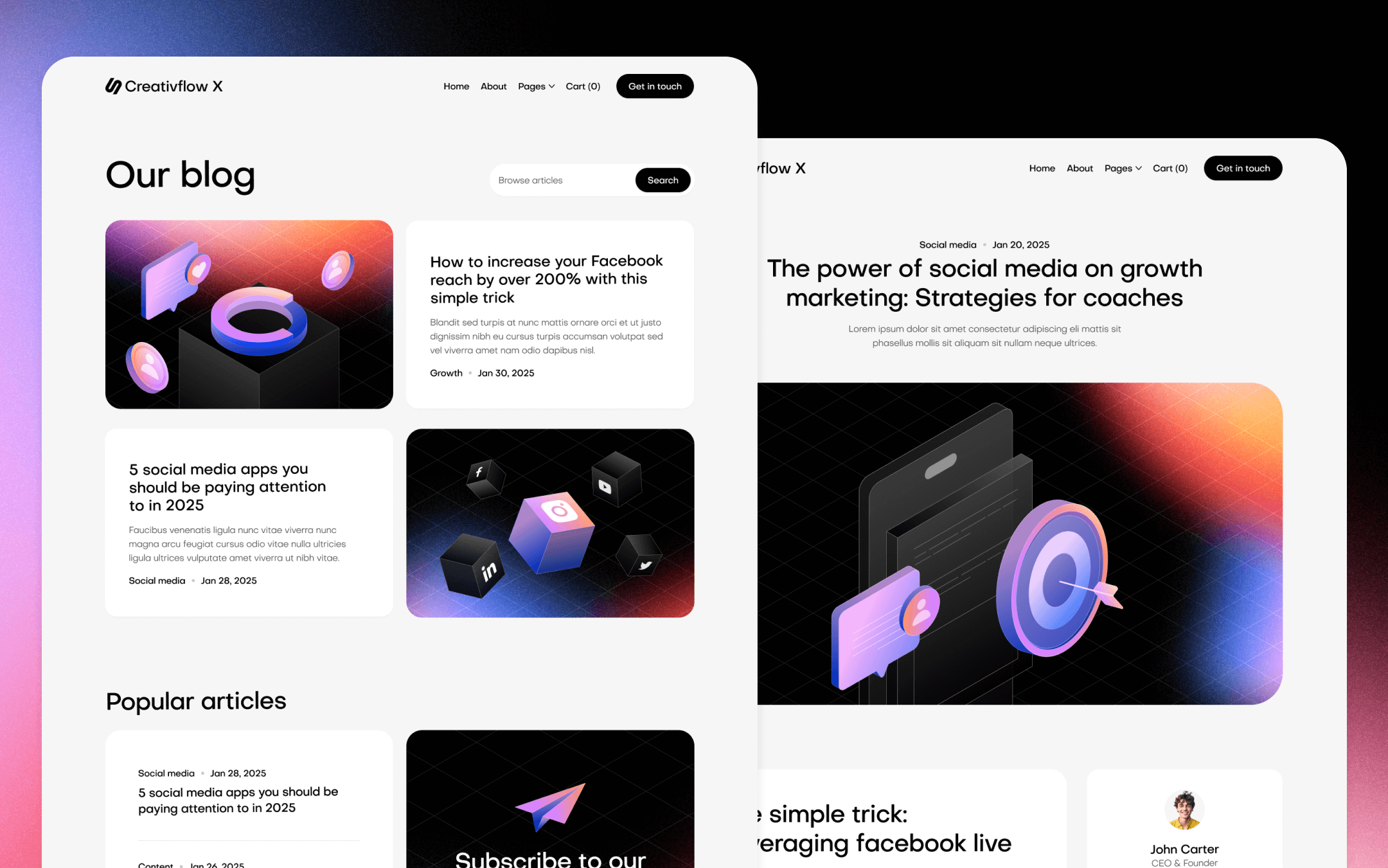 Creativflow X Template para Webflow
