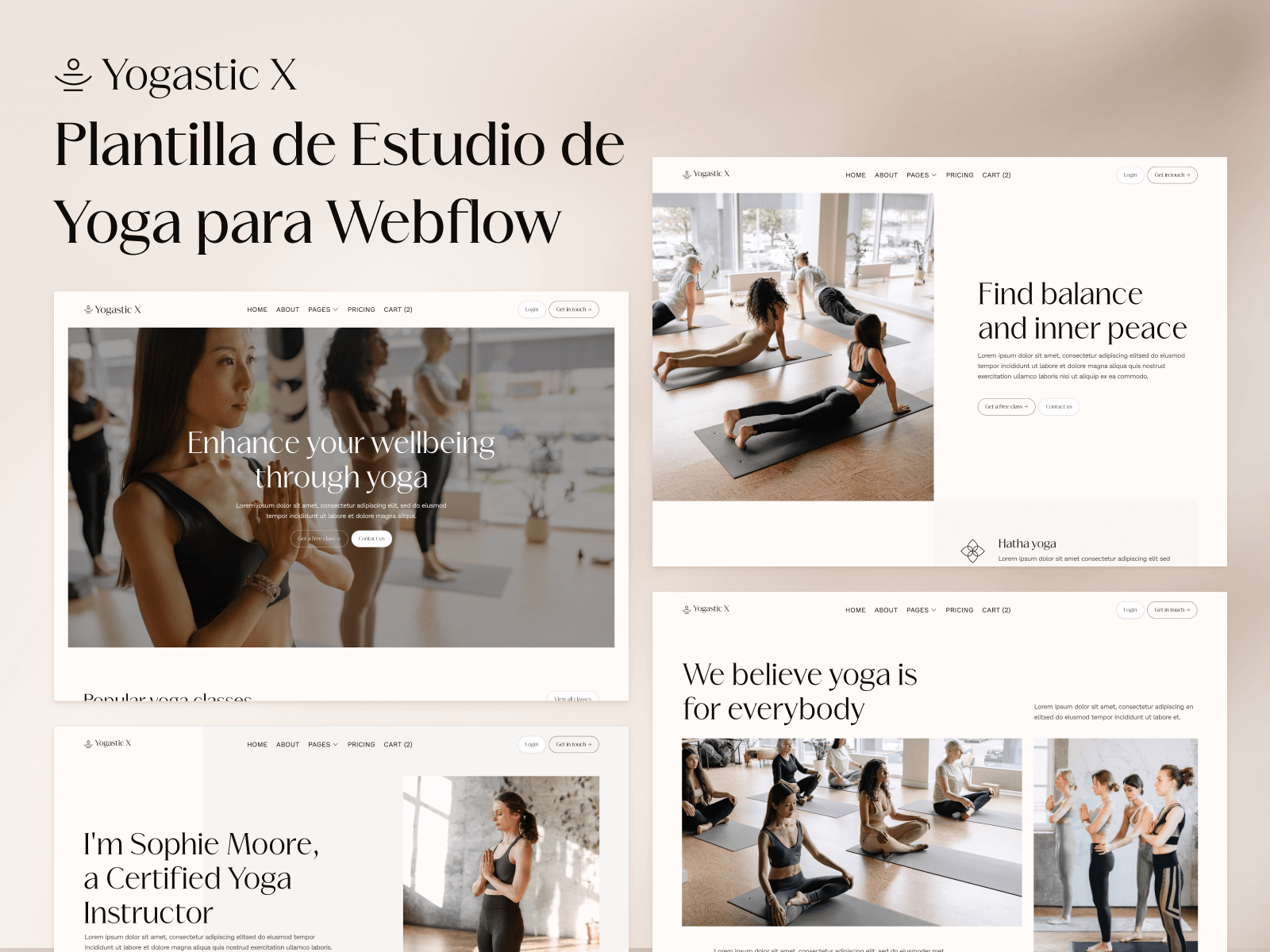 Plantilla de Estudio de Yoga para Webflow
