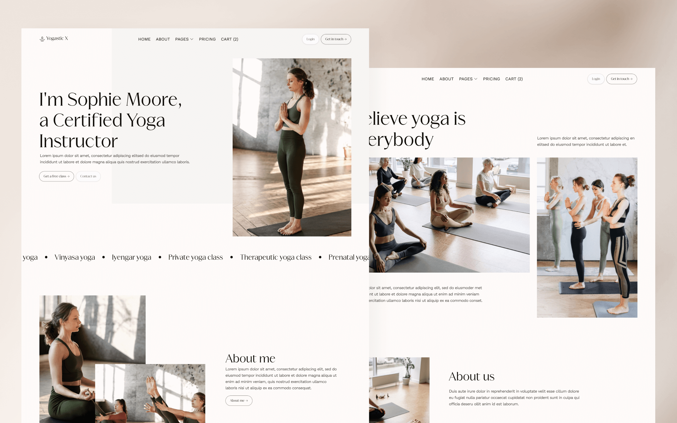 Yogastic X Template para Webflow