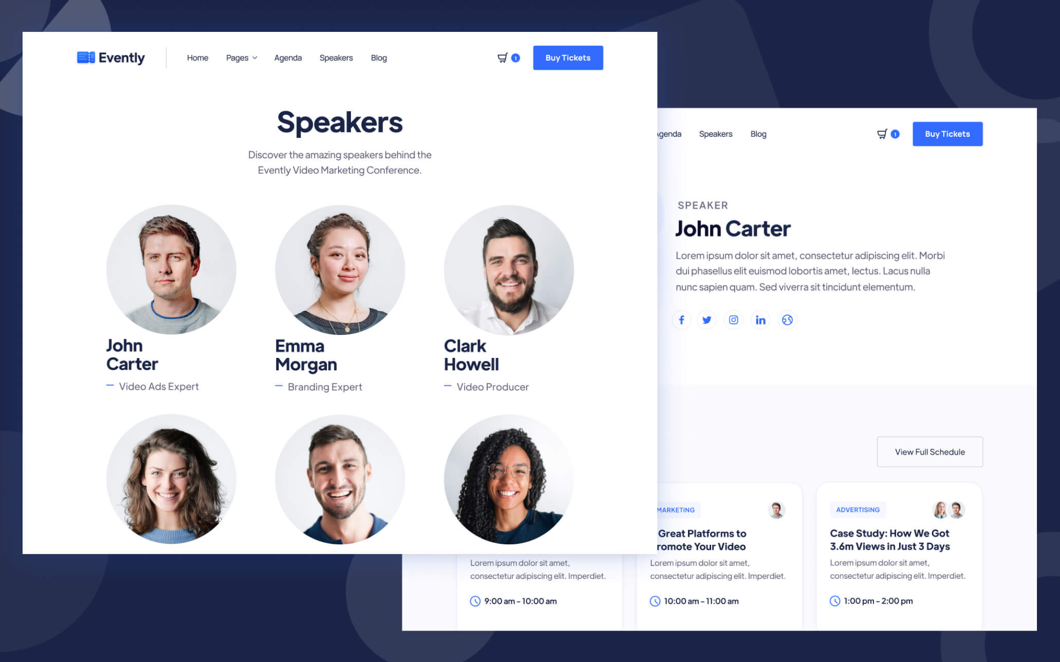 Evently Template para Webflow