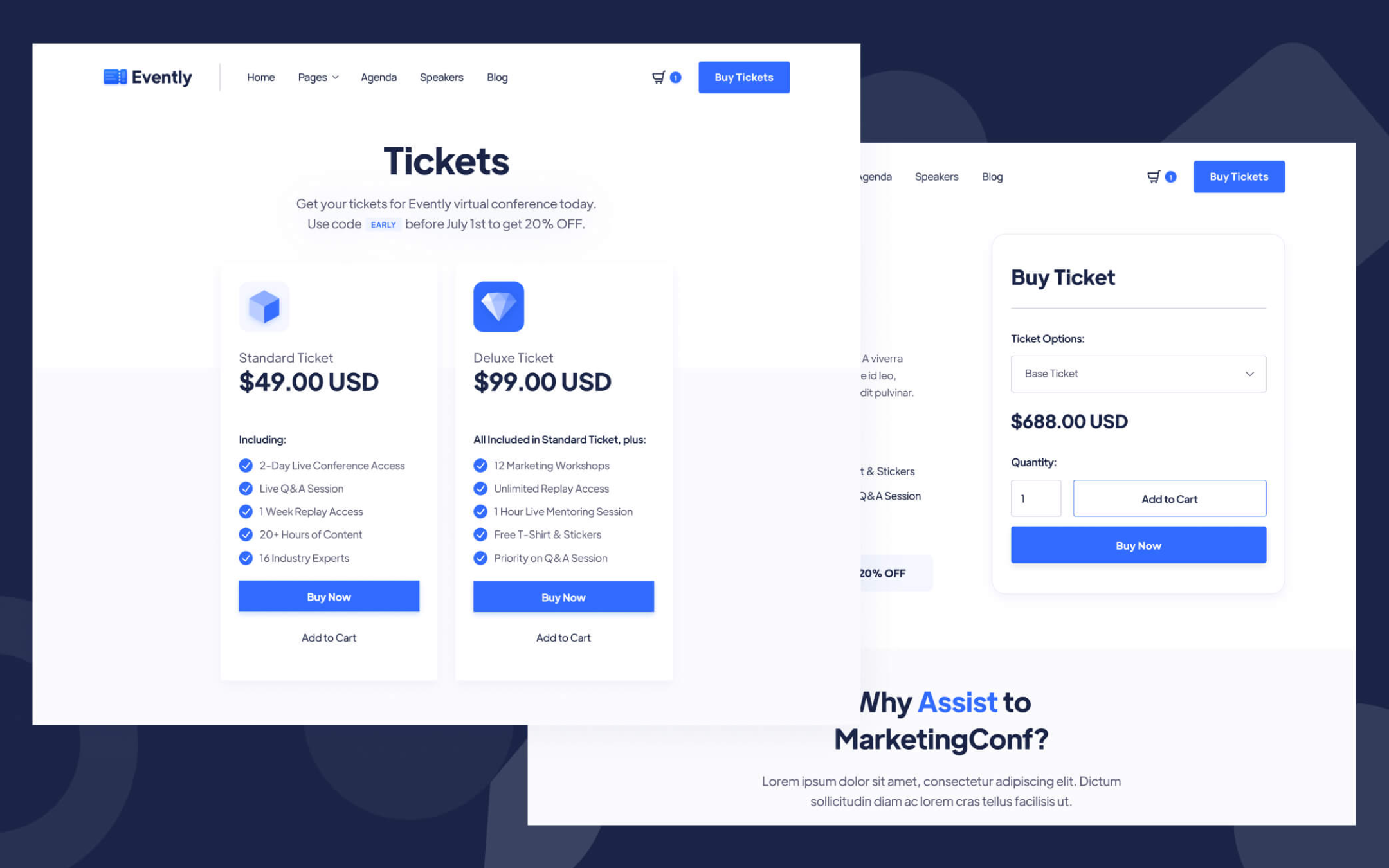 Evently Template para Webflow