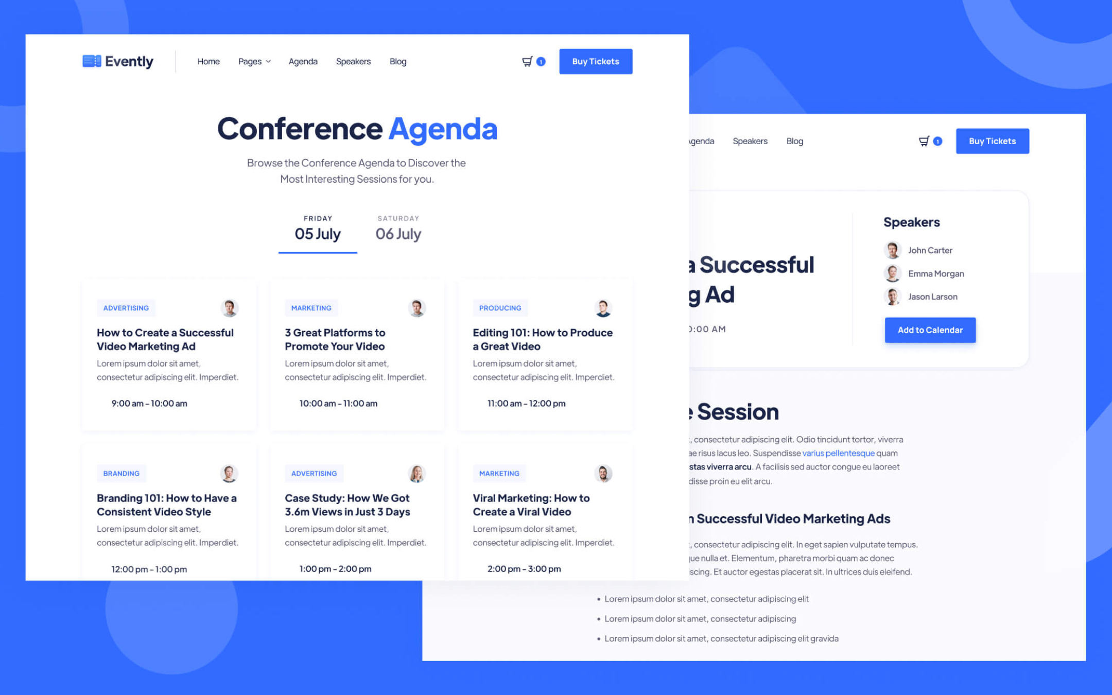 Evently Template para Webflow