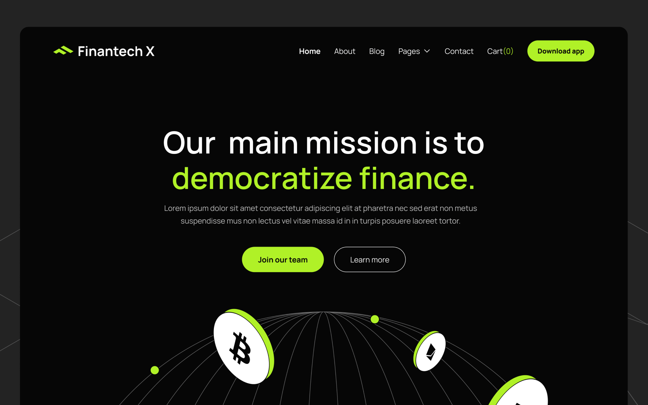 Finantech X Template para Webflow